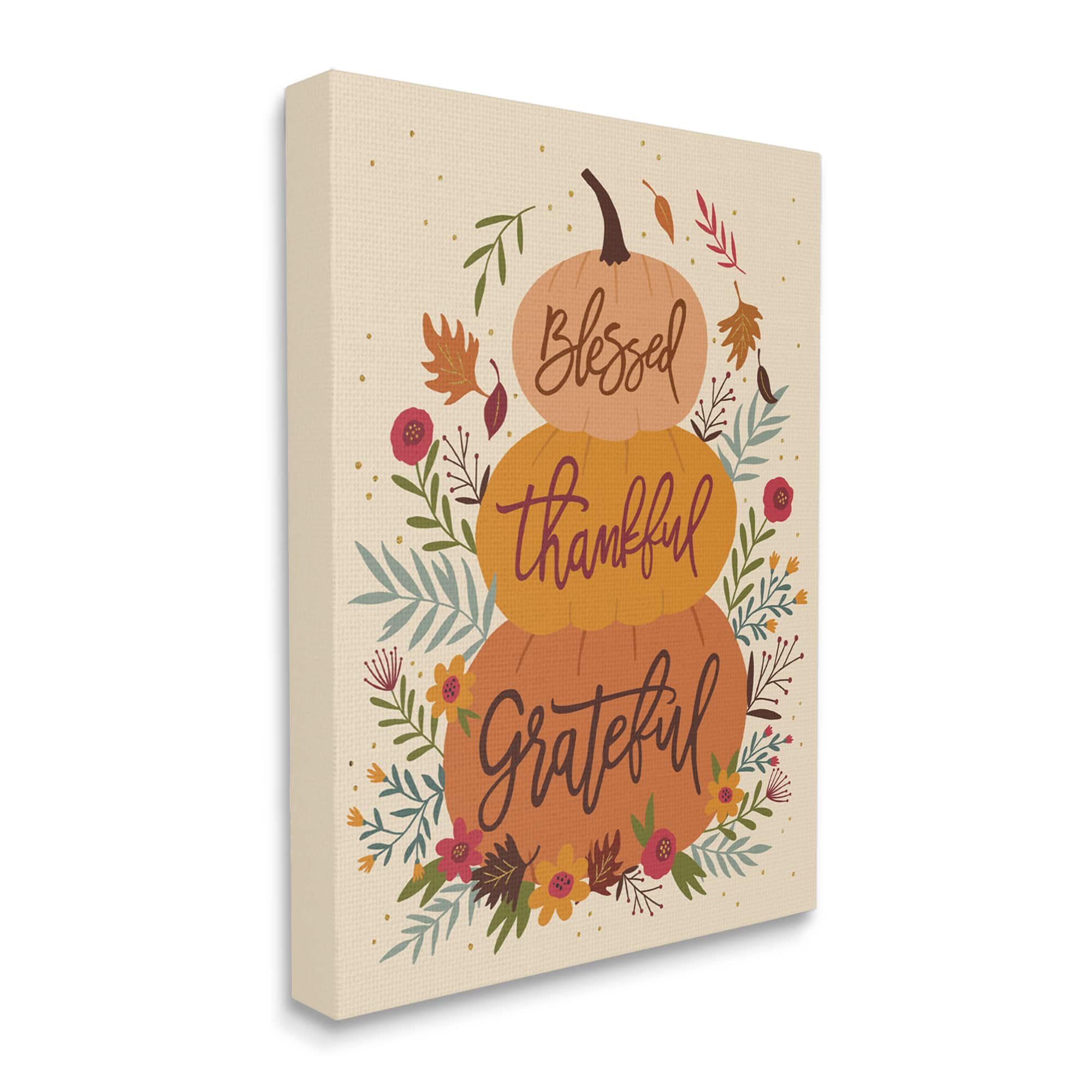 Stupell Industries Blessed Thankful Grateful Sentiments Canvas Wall Art