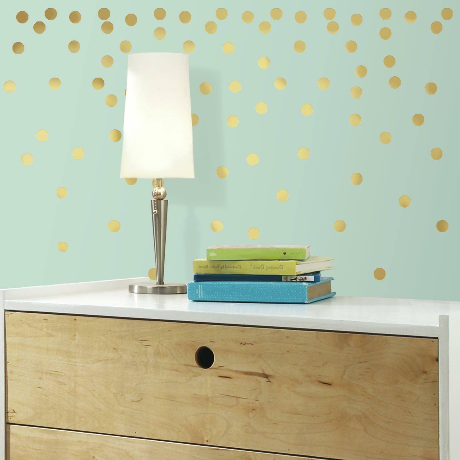 RoomMates Gold Confetti Dots Peel &#x26; Stick Wall Decals
