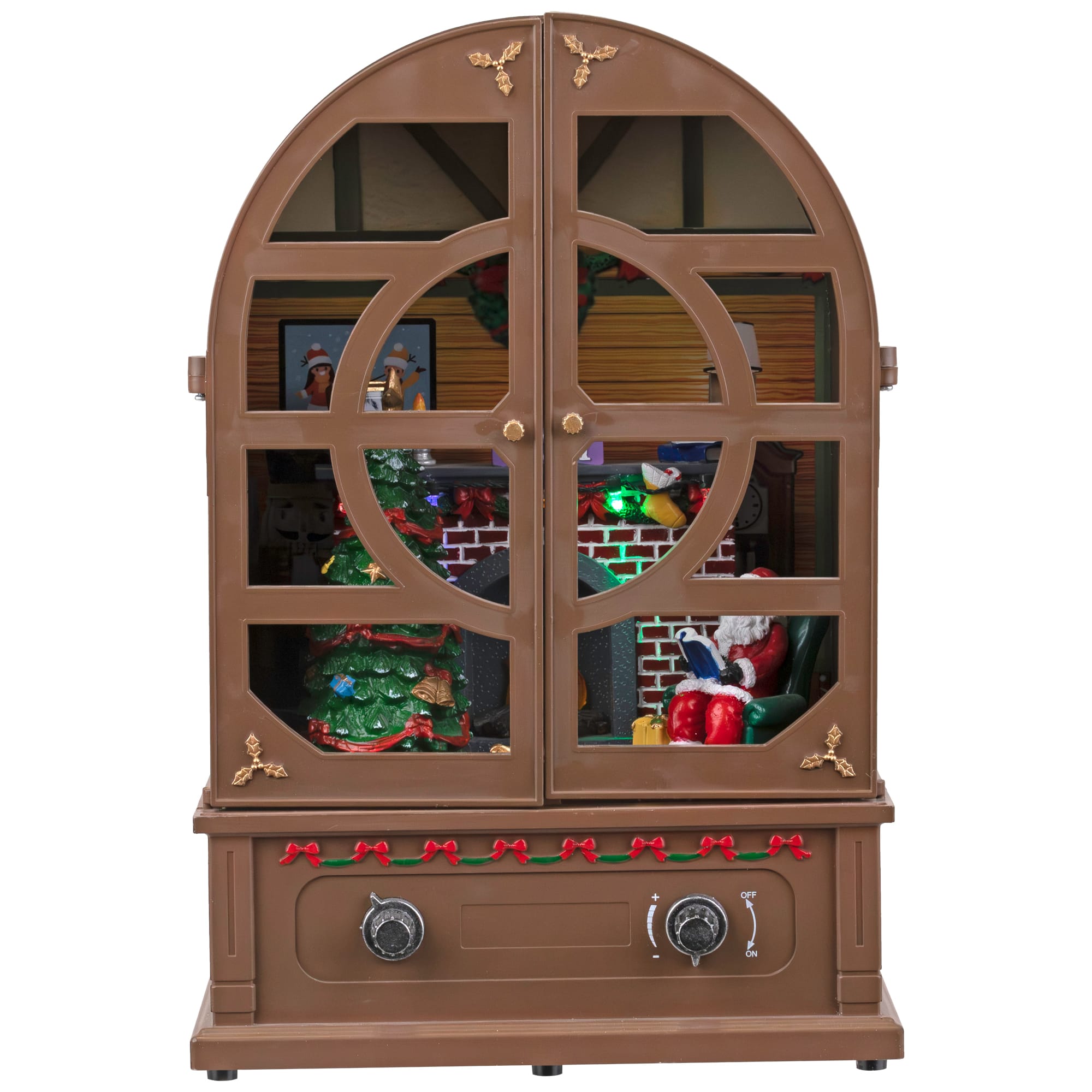 LED Lighted and Musical Retro Radio with Santa Scene Christmas Decoration - 12.5"