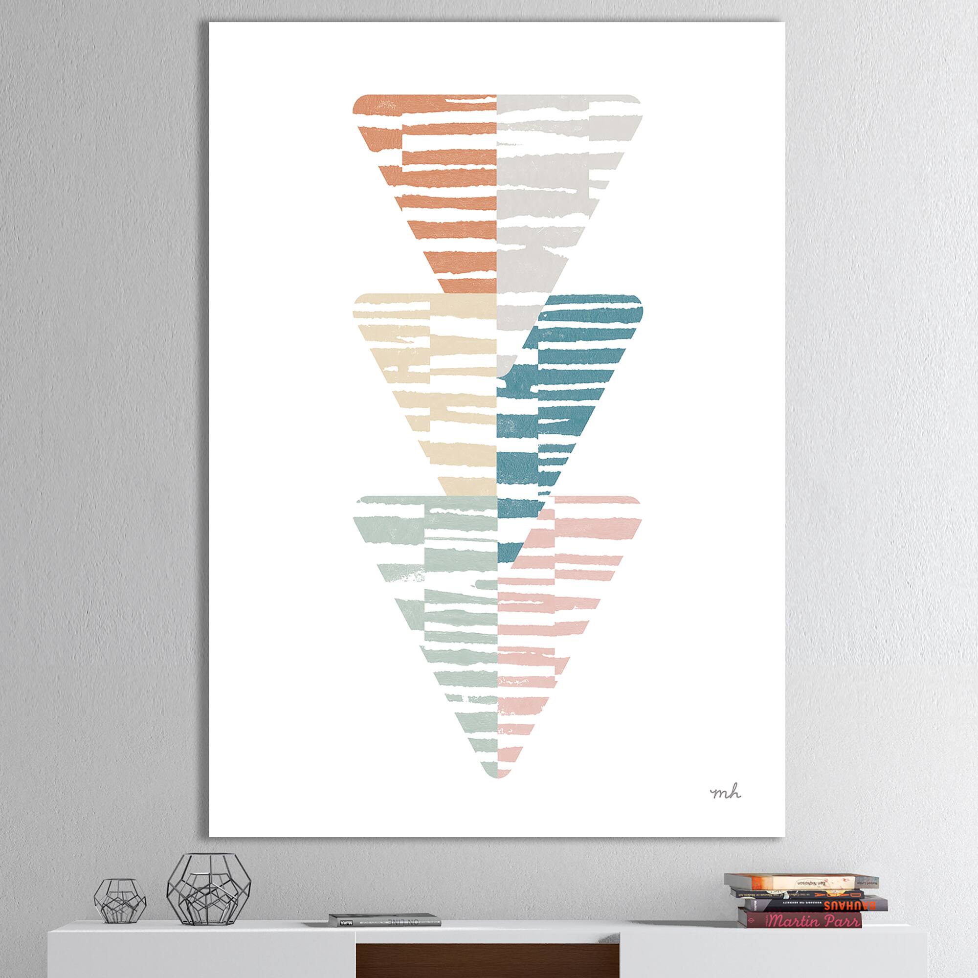 Designart - Watercolor Geometric Triangle III - Transitional Canvas Art