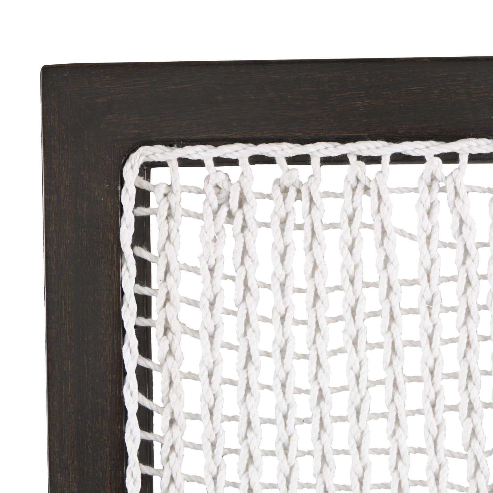 12" x 38" Dark Brown Mango Wood & Macrame Handmade Wall Décor Set