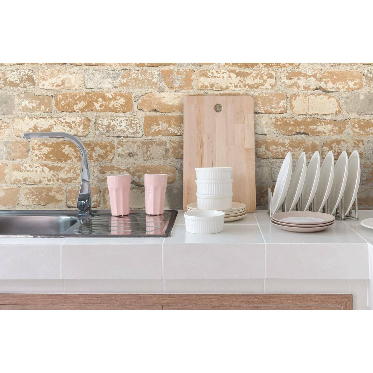 RoomMates Stuccoed Brick Peel & Stick Wallpaper