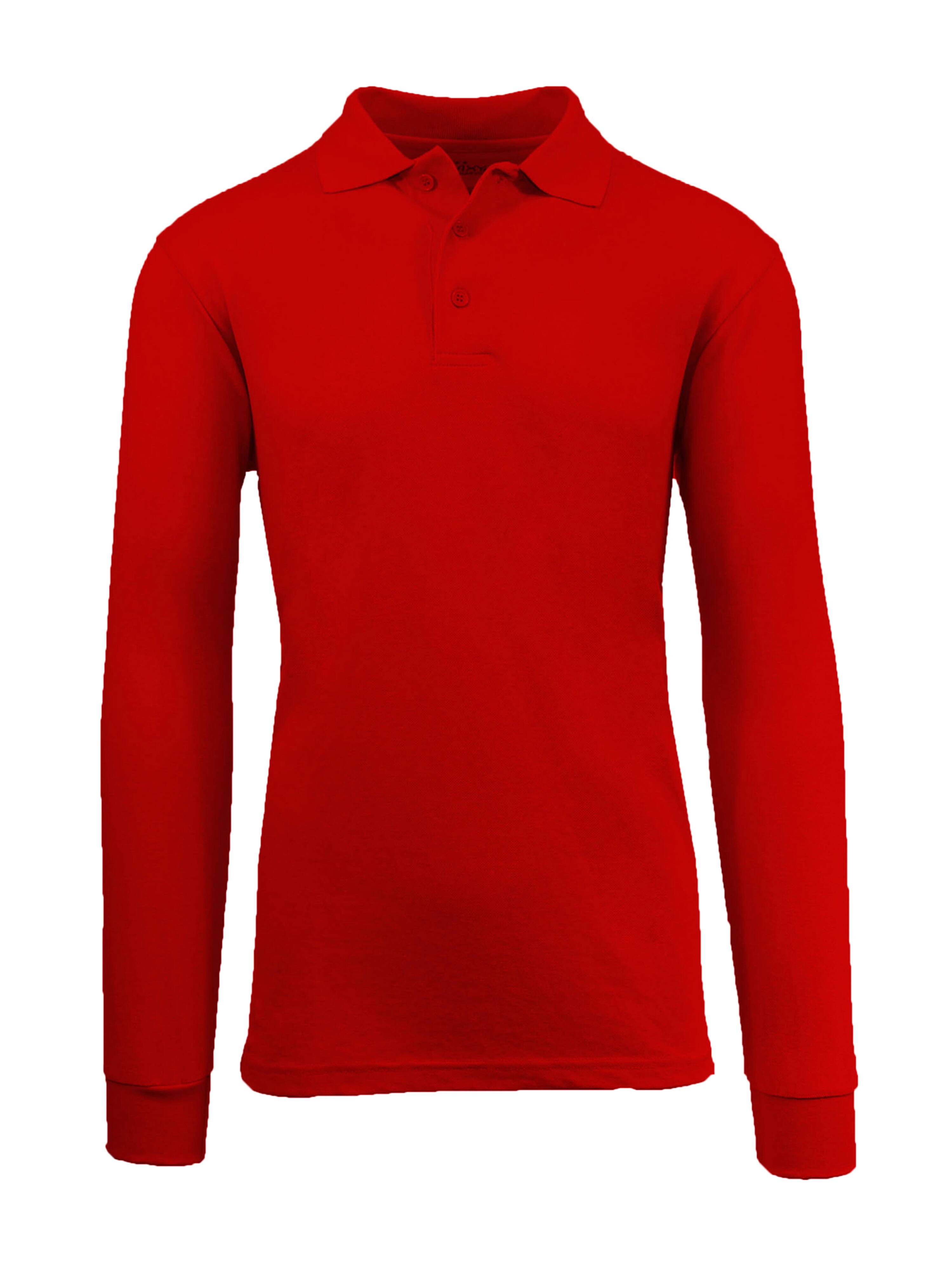 Galaxy by Harvic Long Sleeve Men&#x27;s Pique Polo Shirt