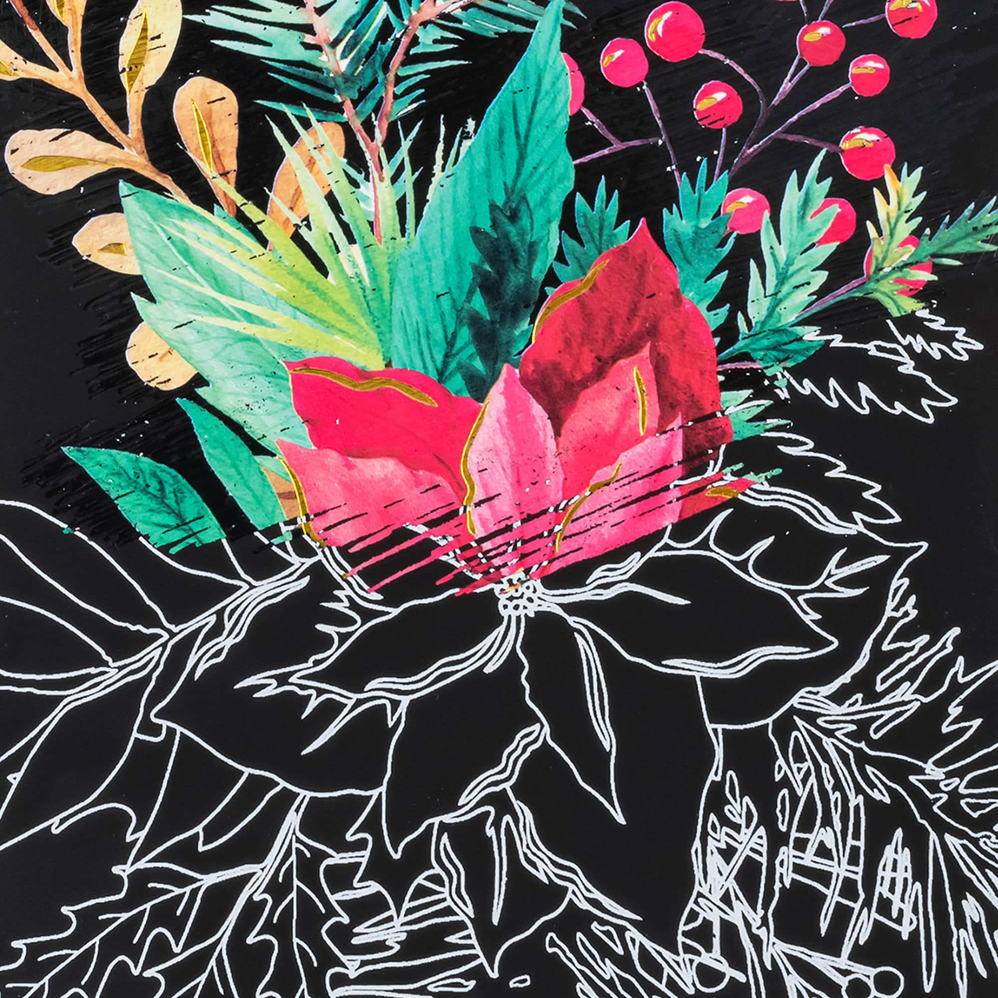 Brea Reese™ Holiday Floral Scratch Art Card Kit