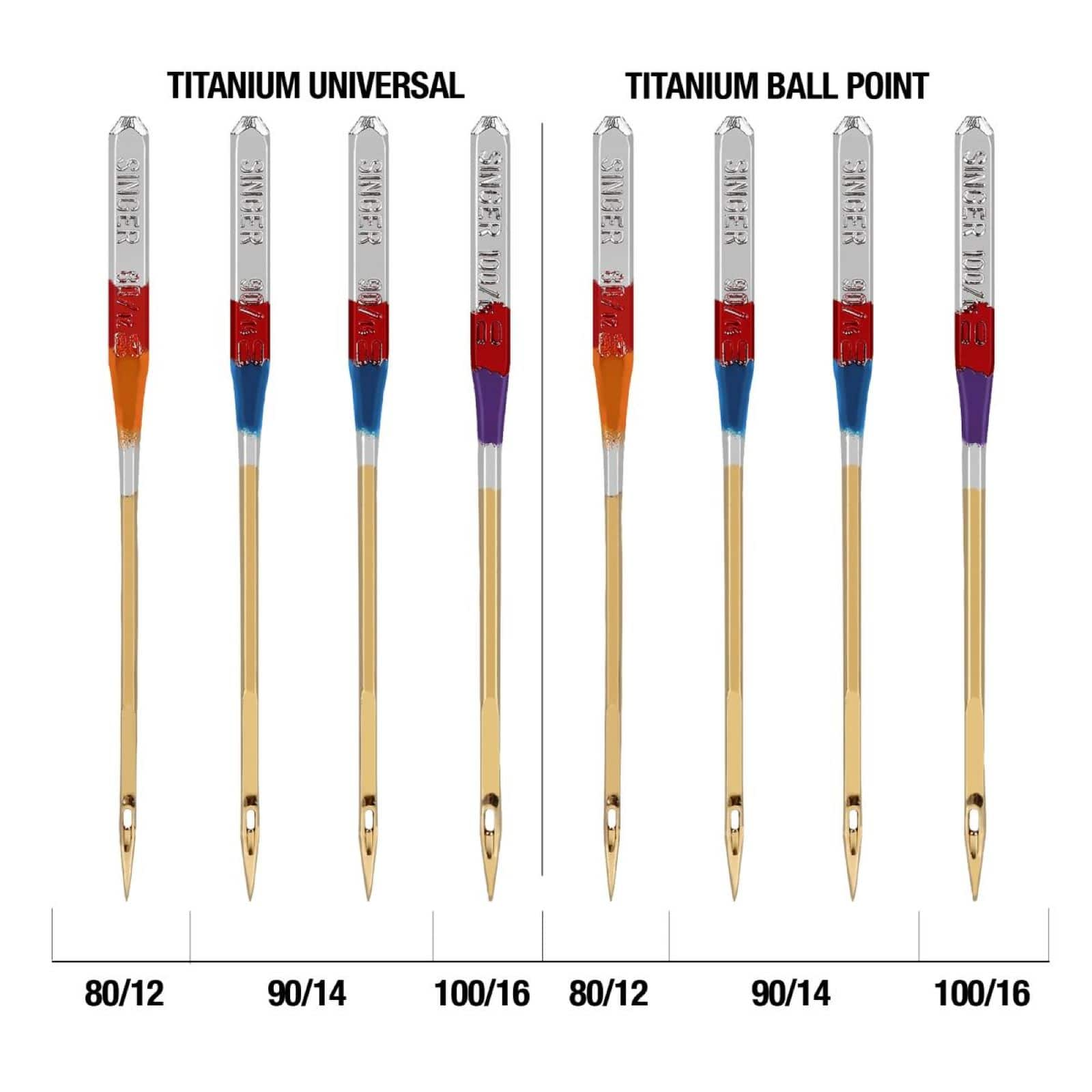 SINGER&#xAE; Titanium &#x26; Standard Universal &#x26; Ball Point Sewing Machine Needles, 54ct.