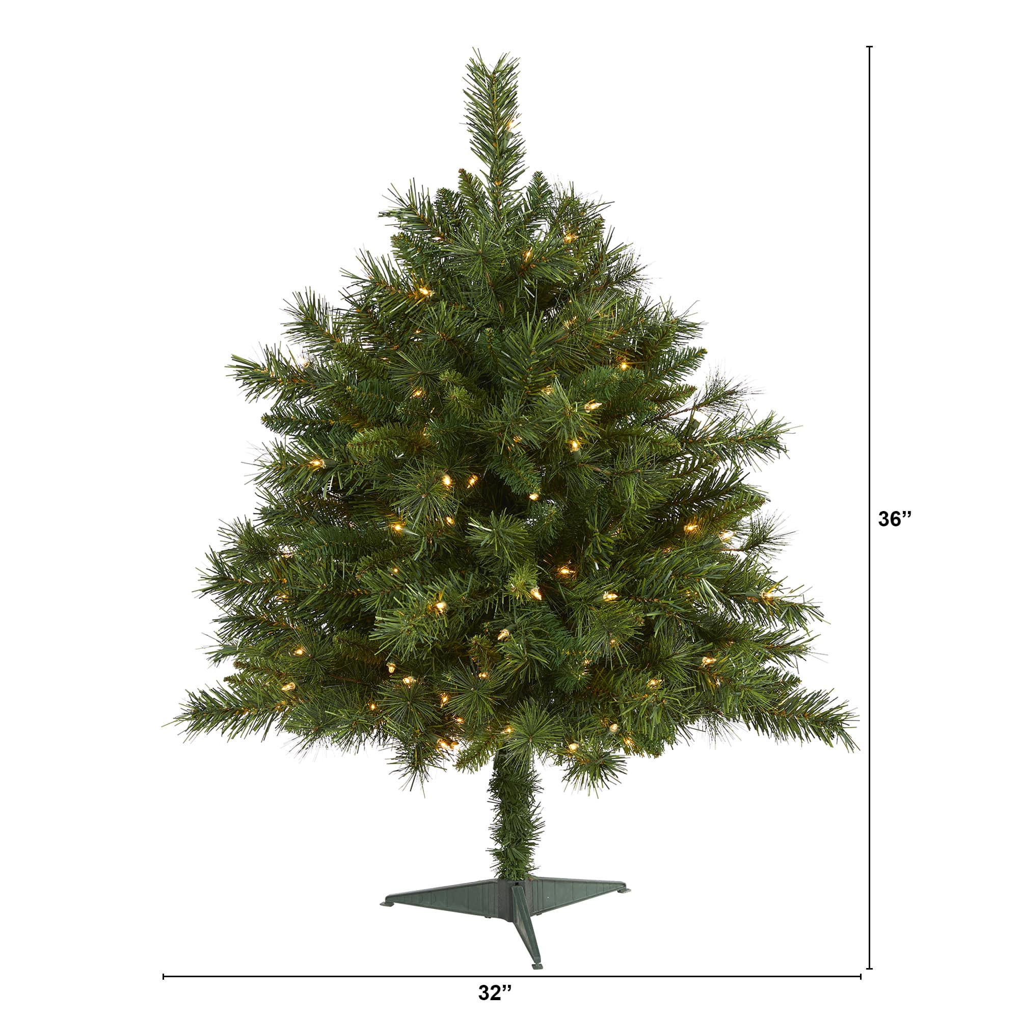 3ft. Pre-Lit Wyoming Mixed Pine Artificial Christmas Tree, Clear LED Lights
