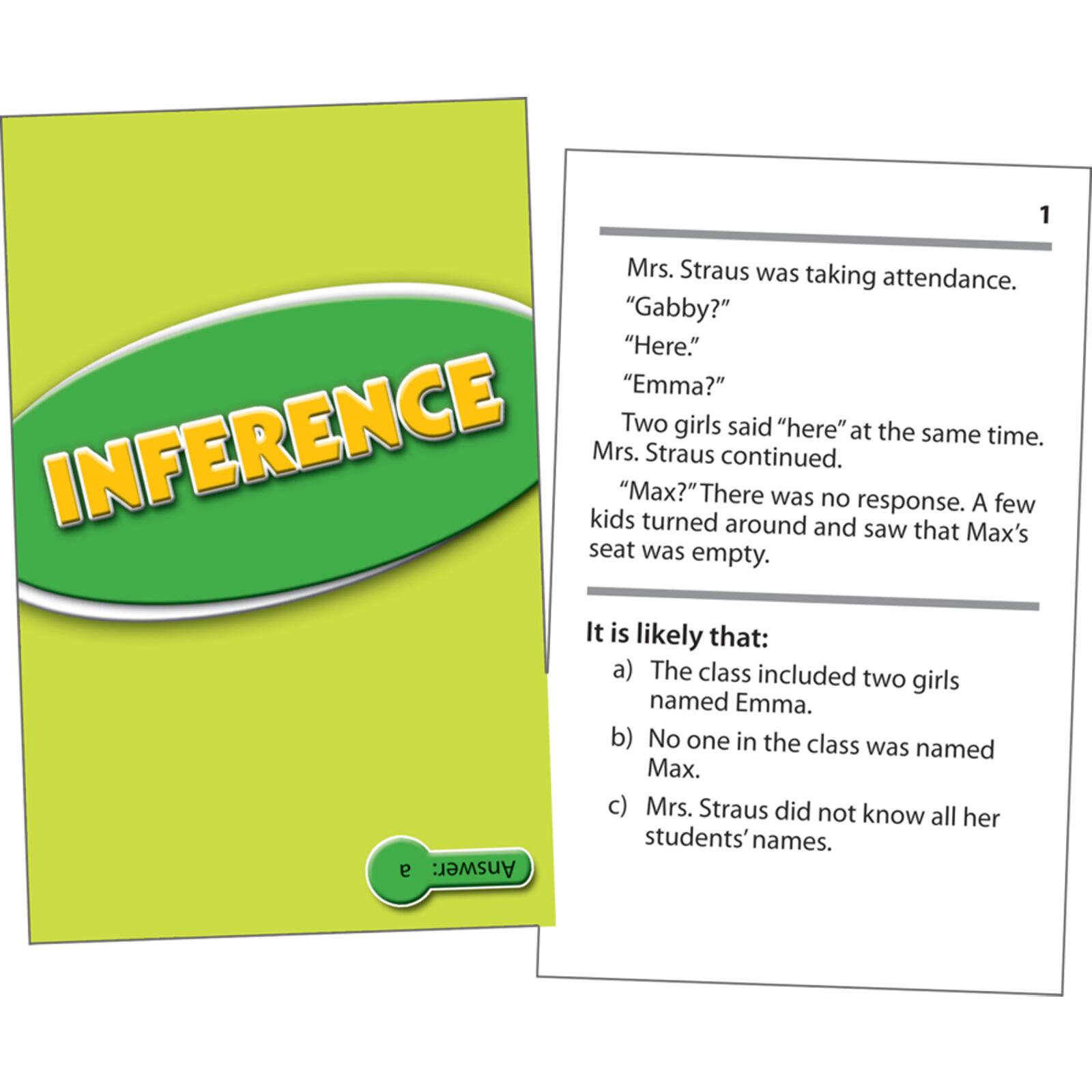 Edupress&#xAE; Inference Practice Cards, Green Level