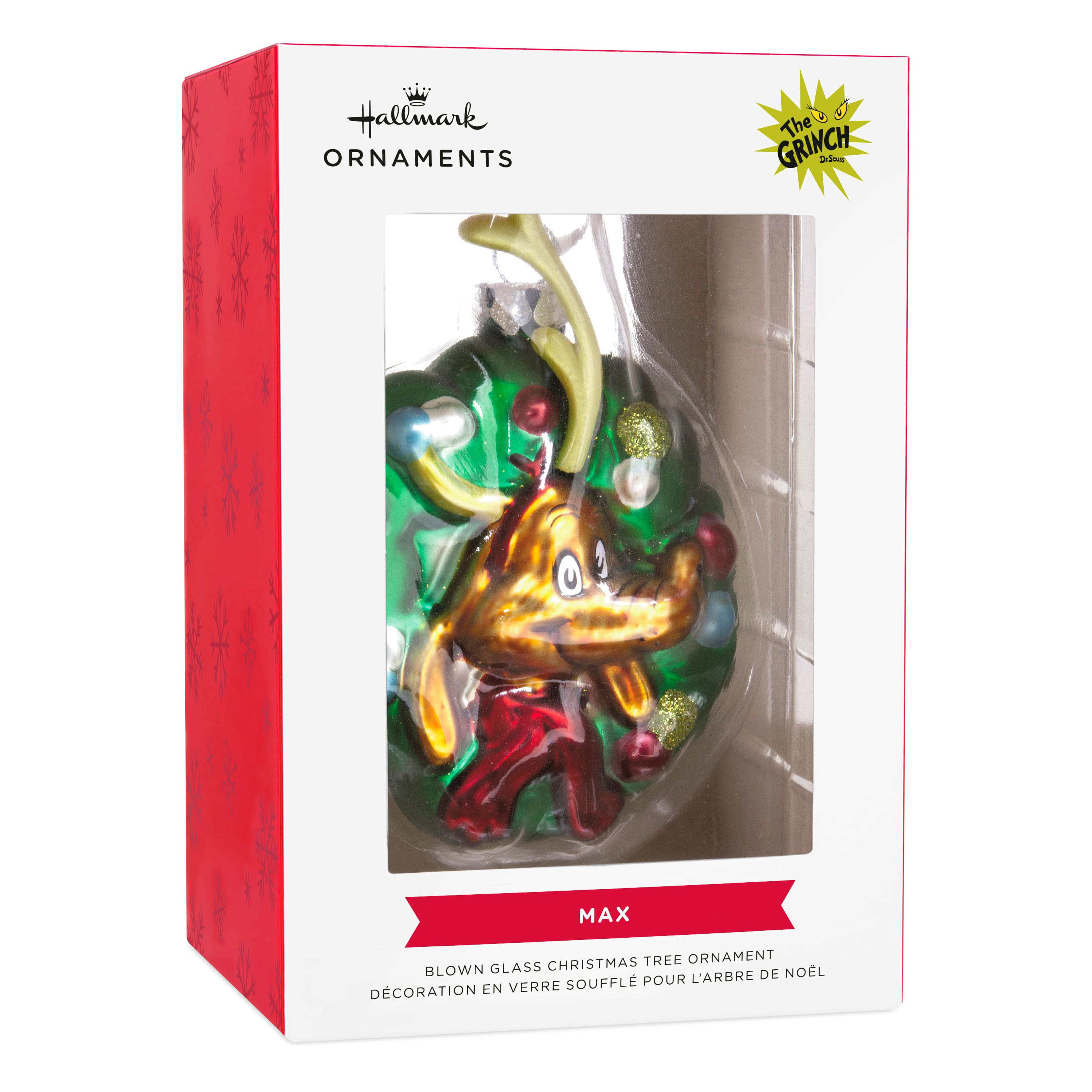 Hallmark Dr. Seuss's How the Grinch Stole Christmas™ 4.5" Max in Wreath Blown Glass Ornament