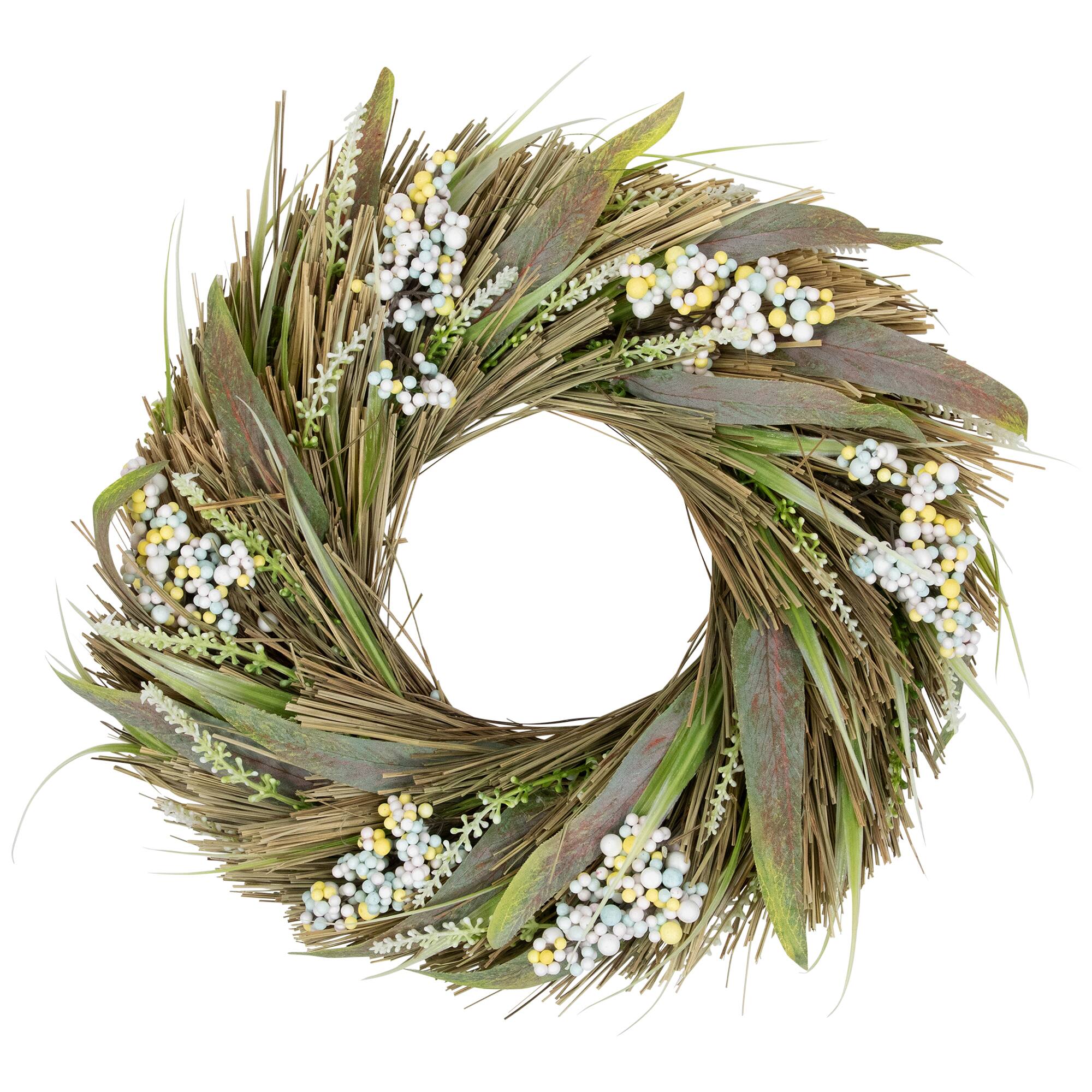 12" Artificial Mixed Foliage with Berries Spring Wreath