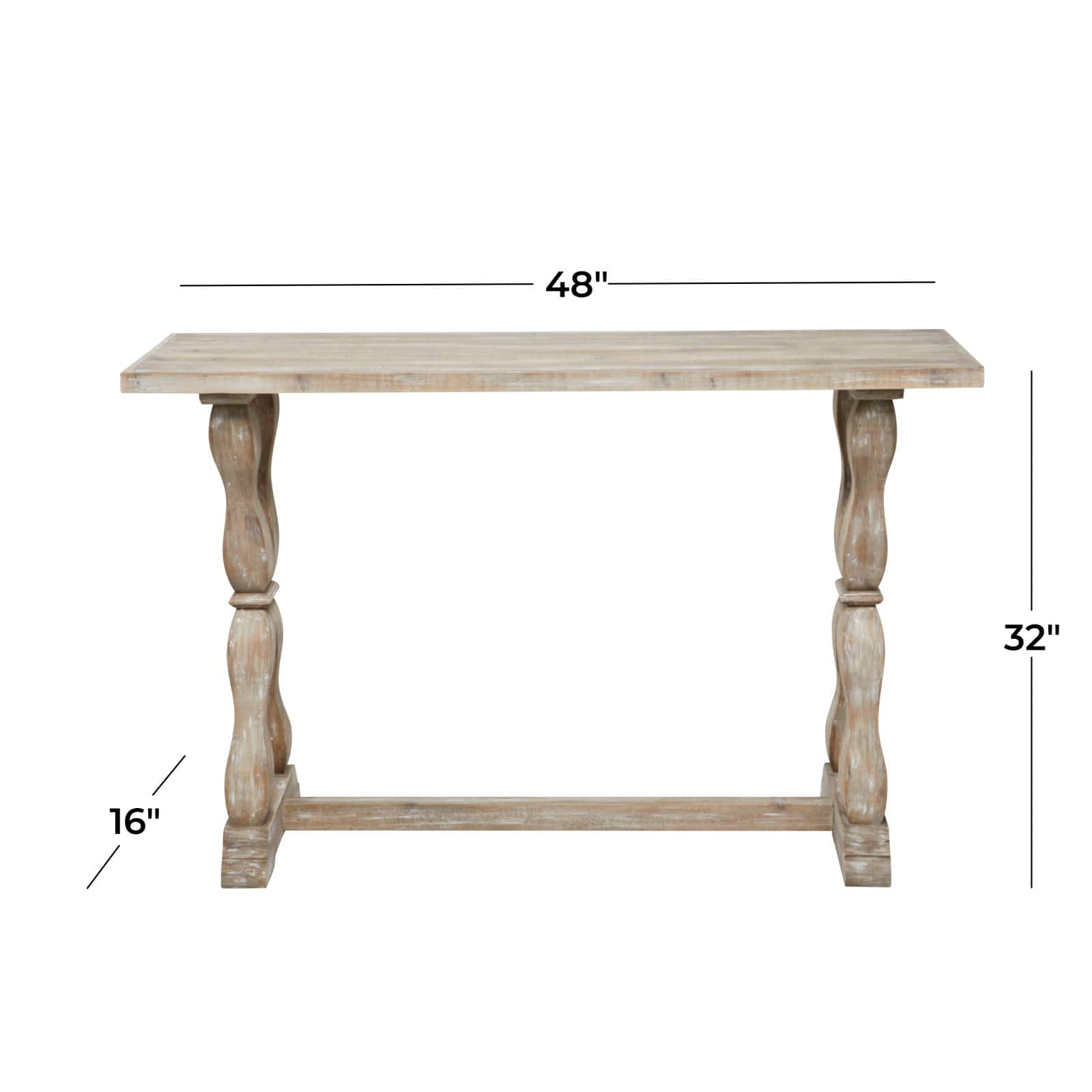 Brown Fir Farmhouse Console Table, 32&#x22; x 48&#x22; x 16&#x22;