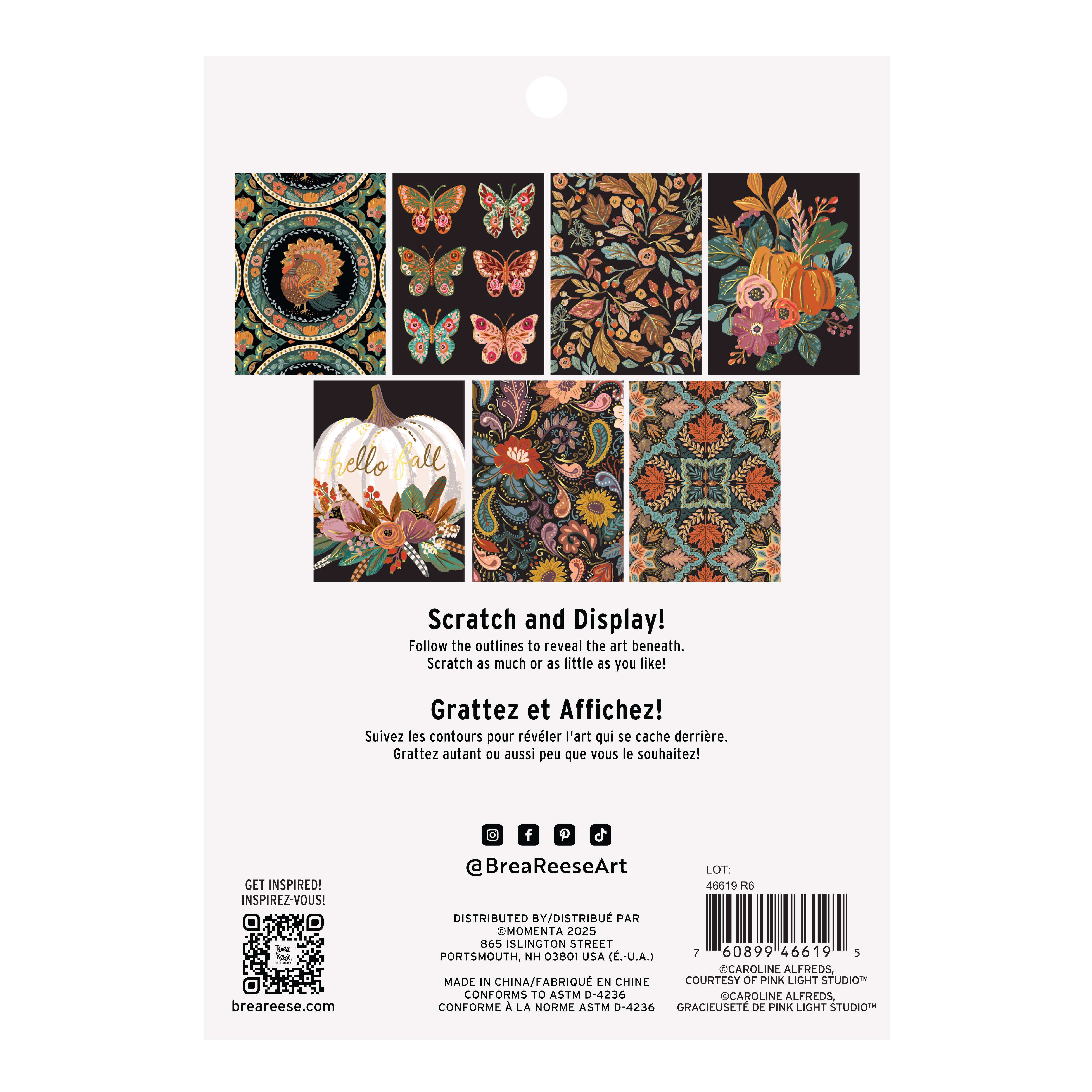 Brea Reese&#x2122; 6&#x22; x 8&#x22; Turkey Tales Scratch Art Paper Pad