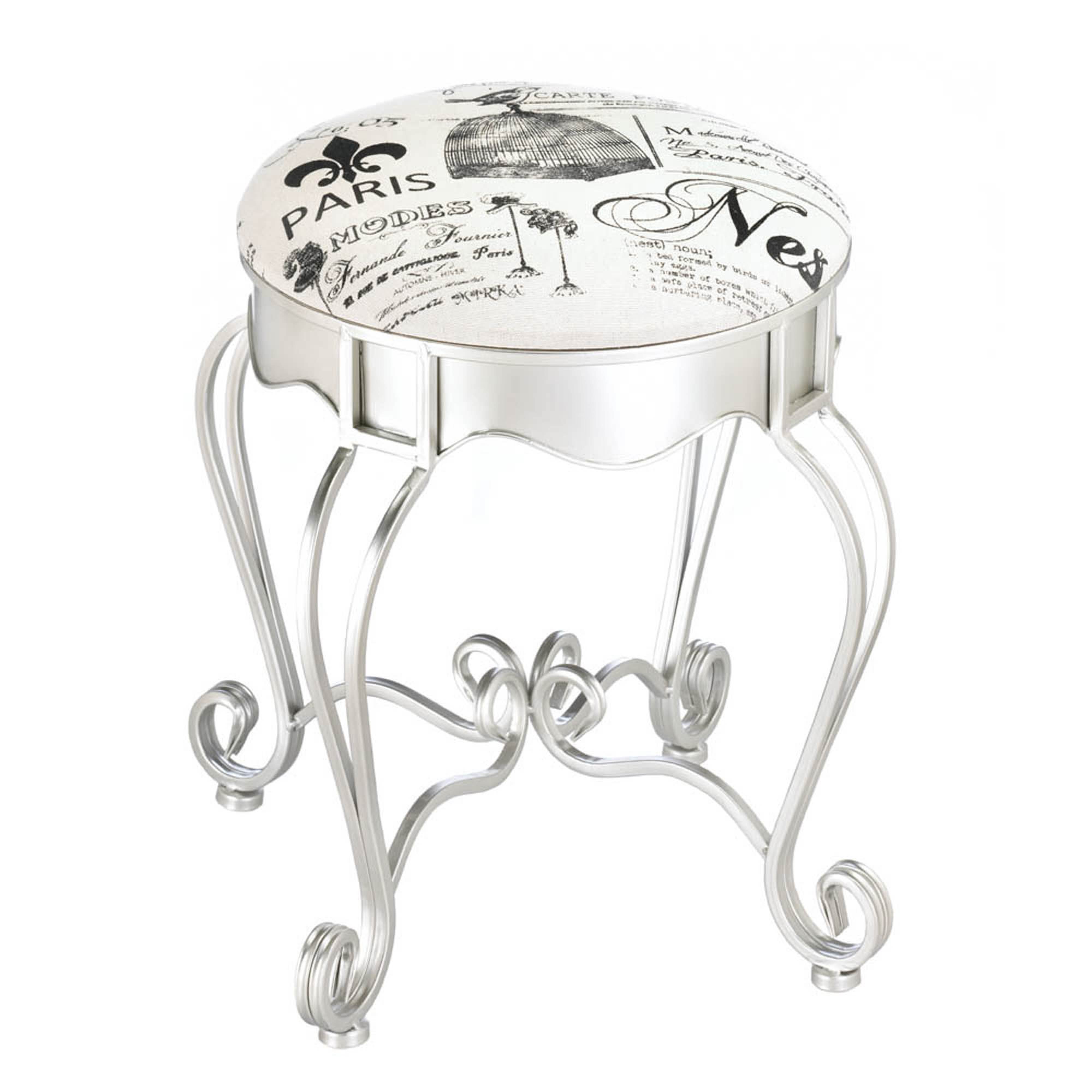 20&#x22; Pretty in Paris Metal Stool