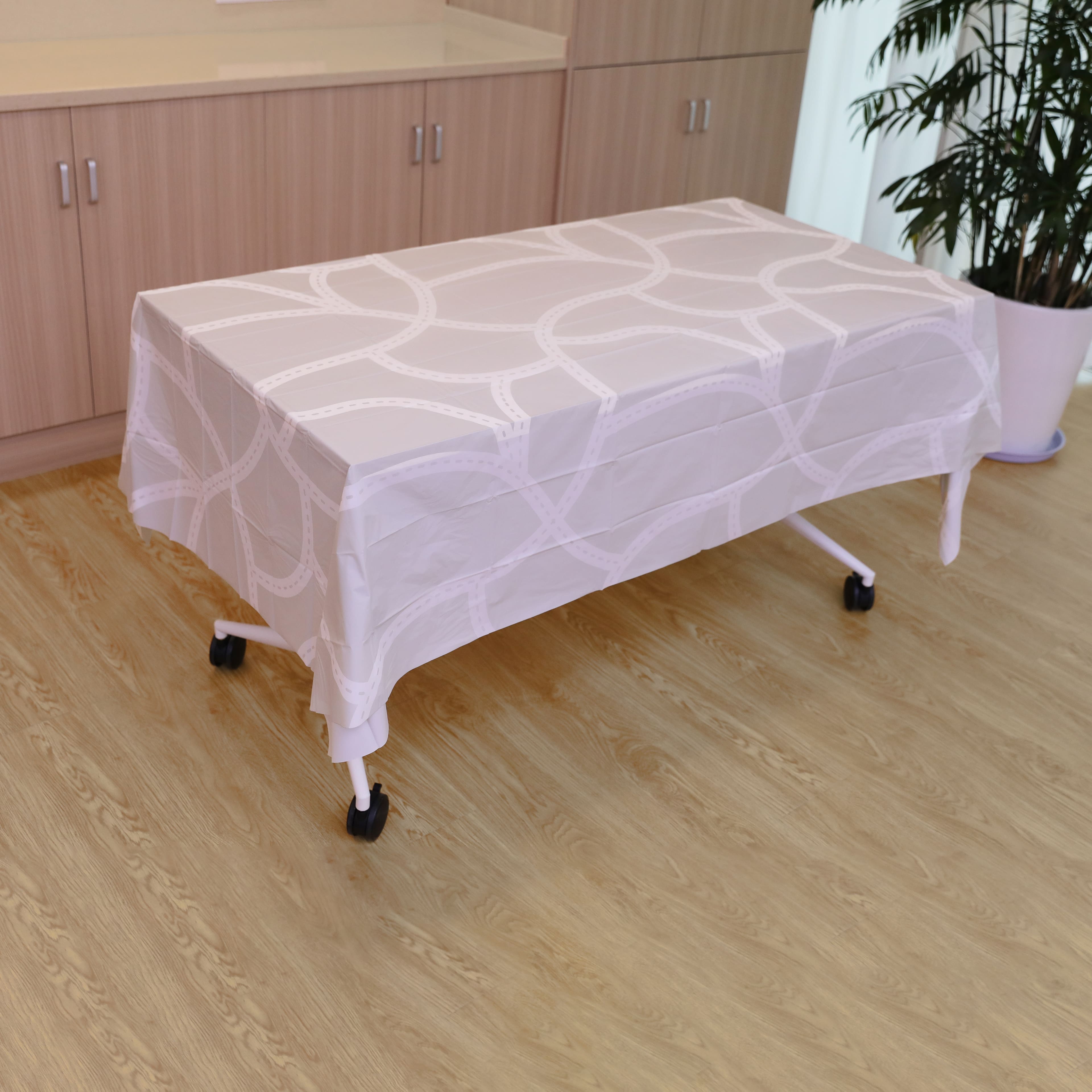54&#x22; x 108&#x22; Road Tracks Plastic Table Cover by Celebrate It&#x2122;