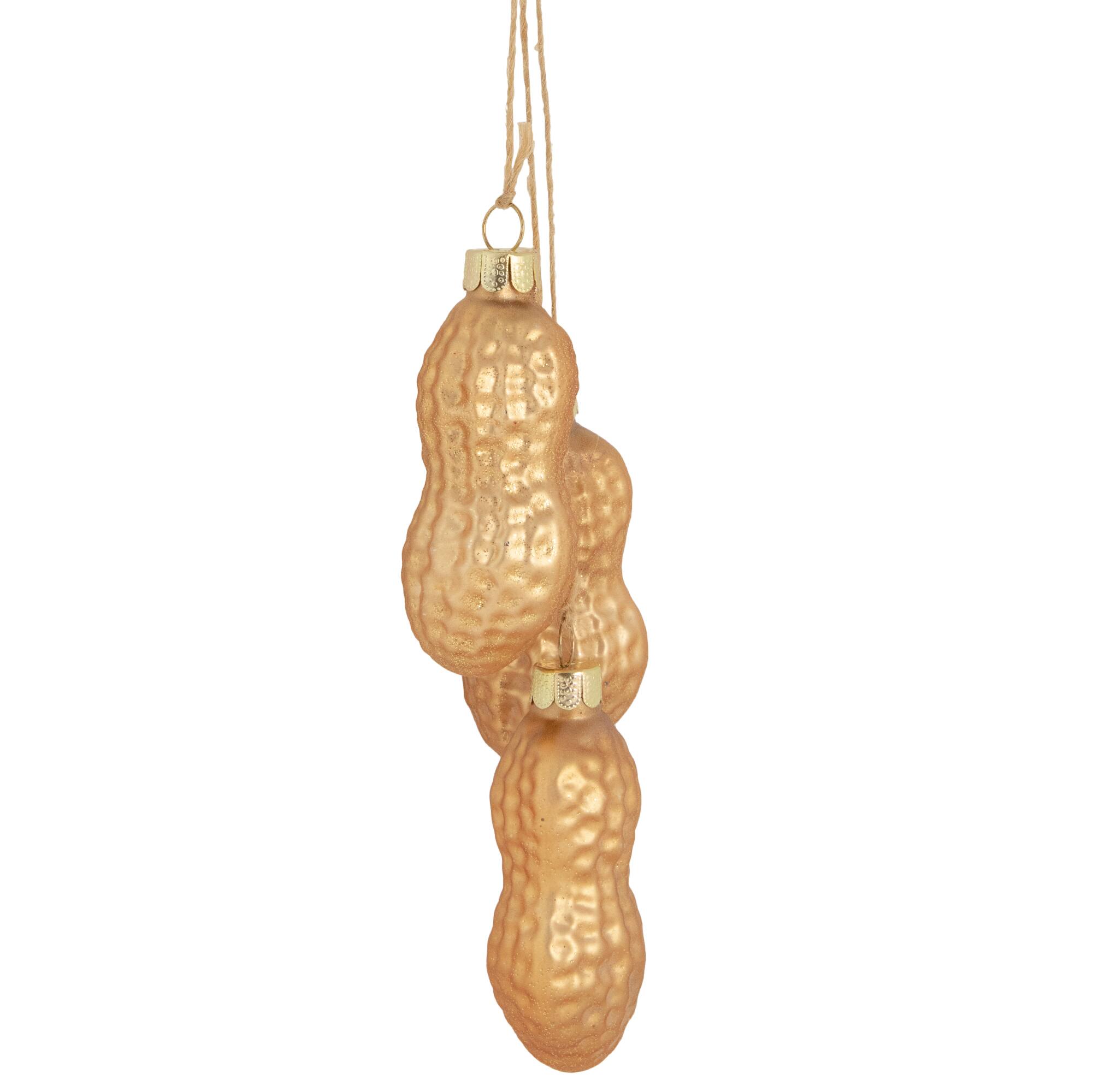 Gold &#x26; Bronze Glass Peanut Cluster Christmas Ornament