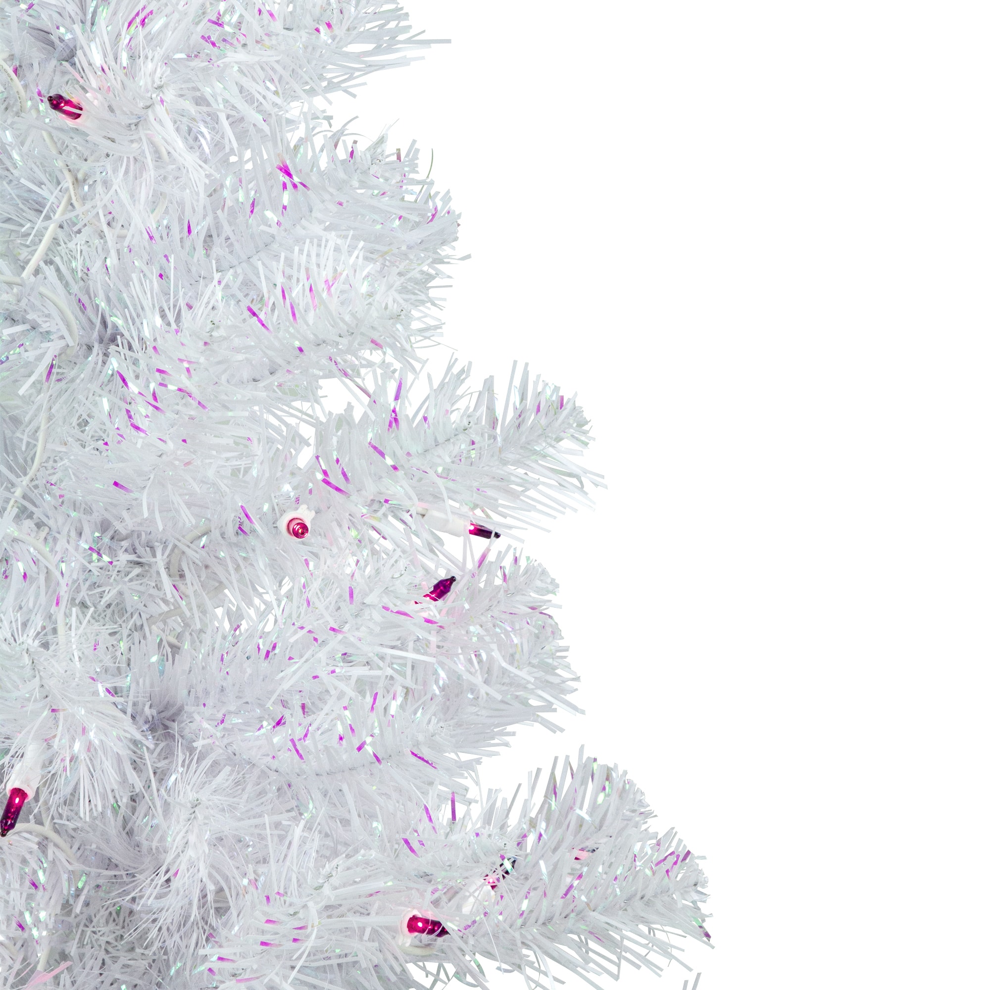 3ft. Pre-Lit White Rockport Pine Artificial Christmas Tree, Purple Lights