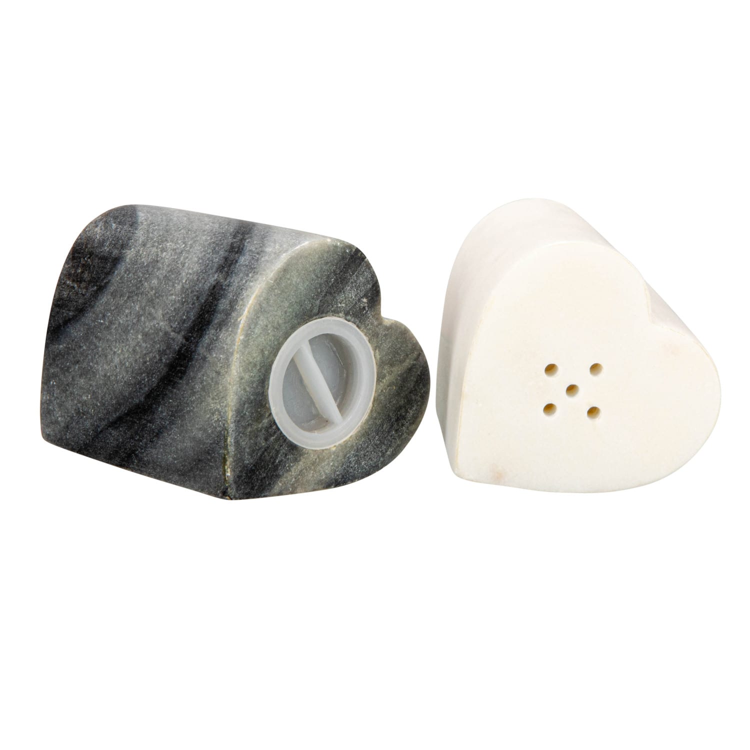 Hello Honey® Heart-Shaped Marble Salt & Pepper Shakers Set