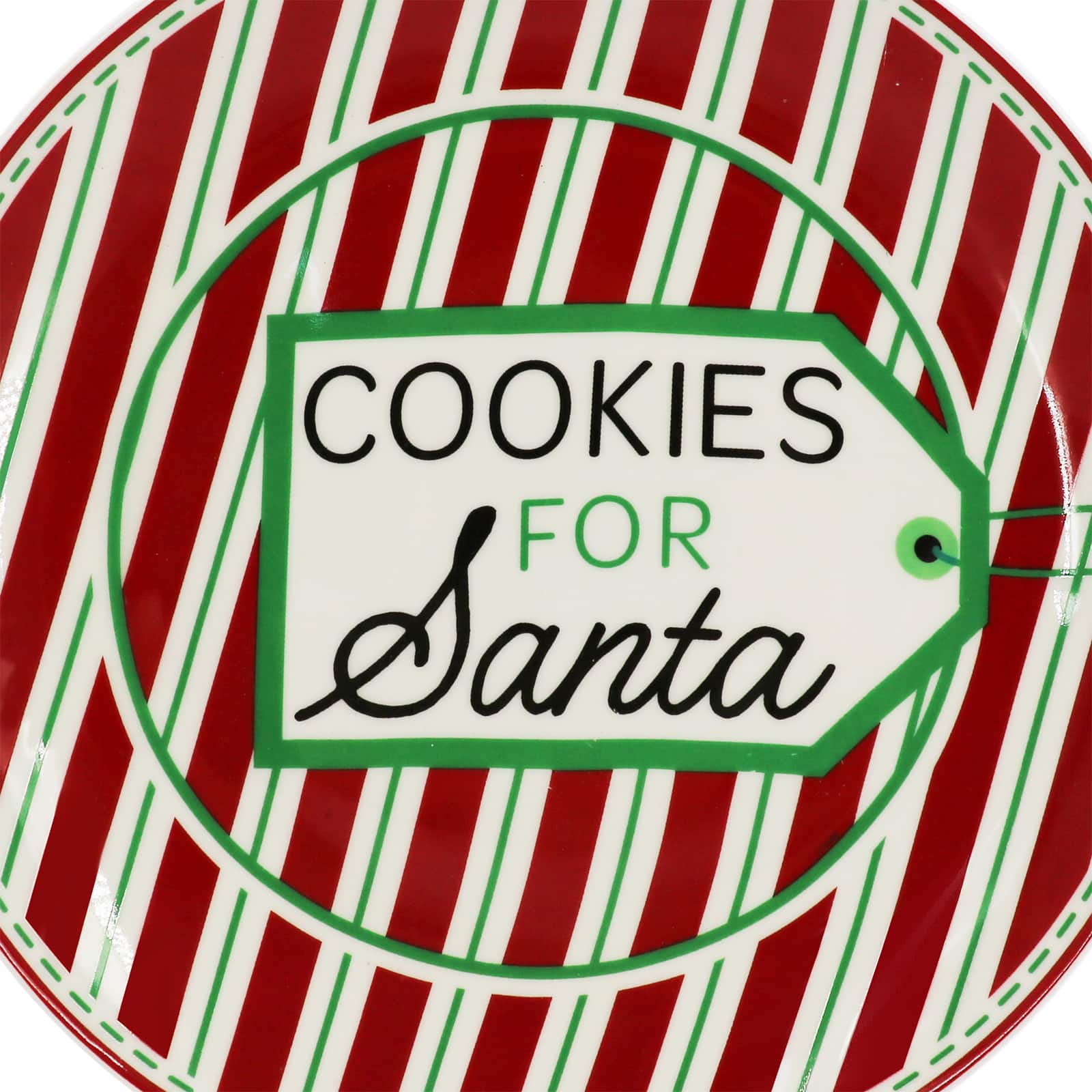 8.5&#x22; Red &#x26; White Cookies for Santa Ceramic Plate by Ashland&#xAE;