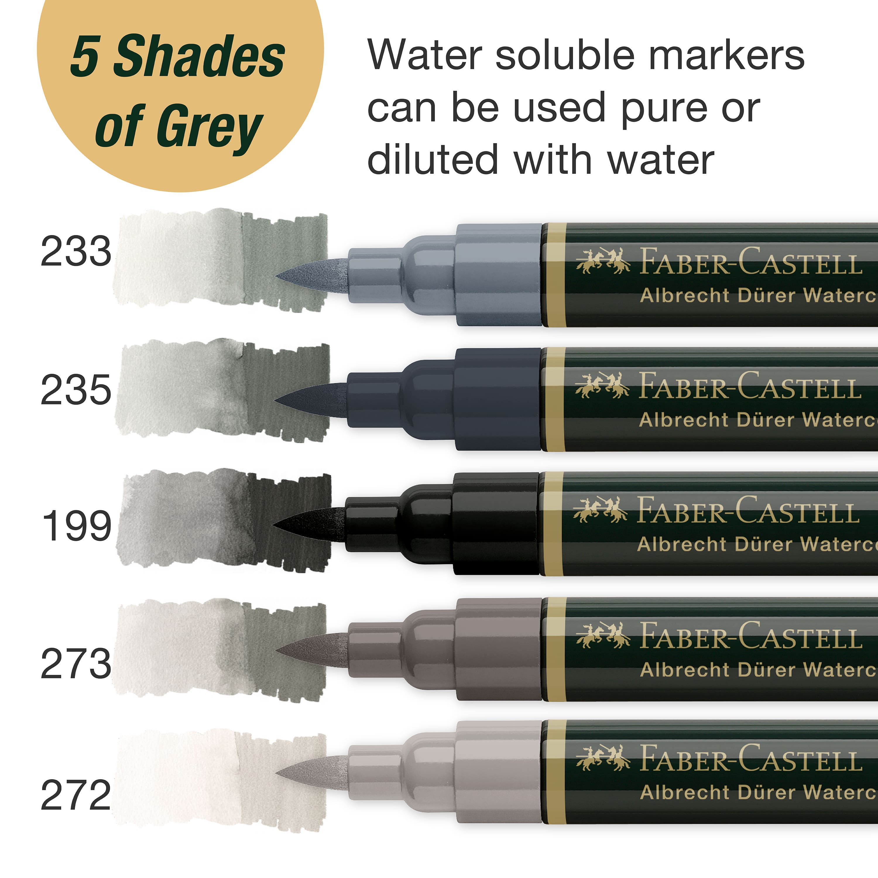 Faber-Castell&#xAE; Arbrecht D&#xFC;rer 5-Piece Watercolor Marker Set