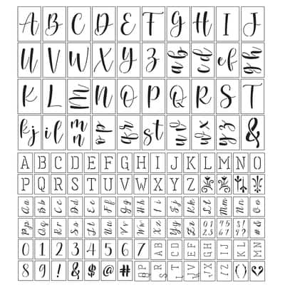 Bright Creations Reusable Letter and Number Stencils for Painting Wood  Signs, Walls, Fabric, DIY Decor (8 x 5.75 in, 44 Sheets)