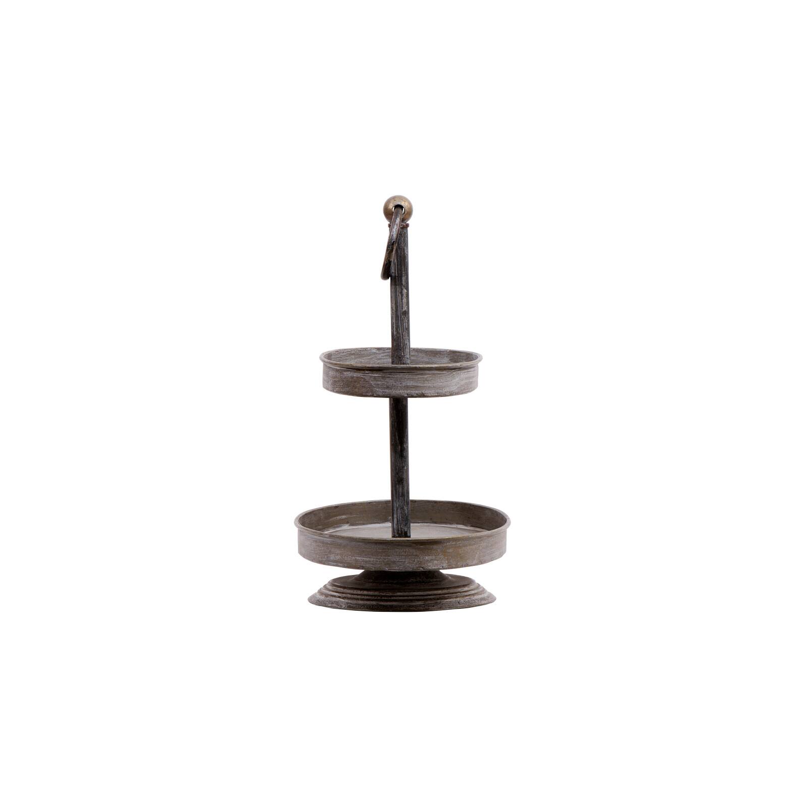 Hello Honey&#xAE; 17&#x22; Decorative Metal 2-Tier Tray