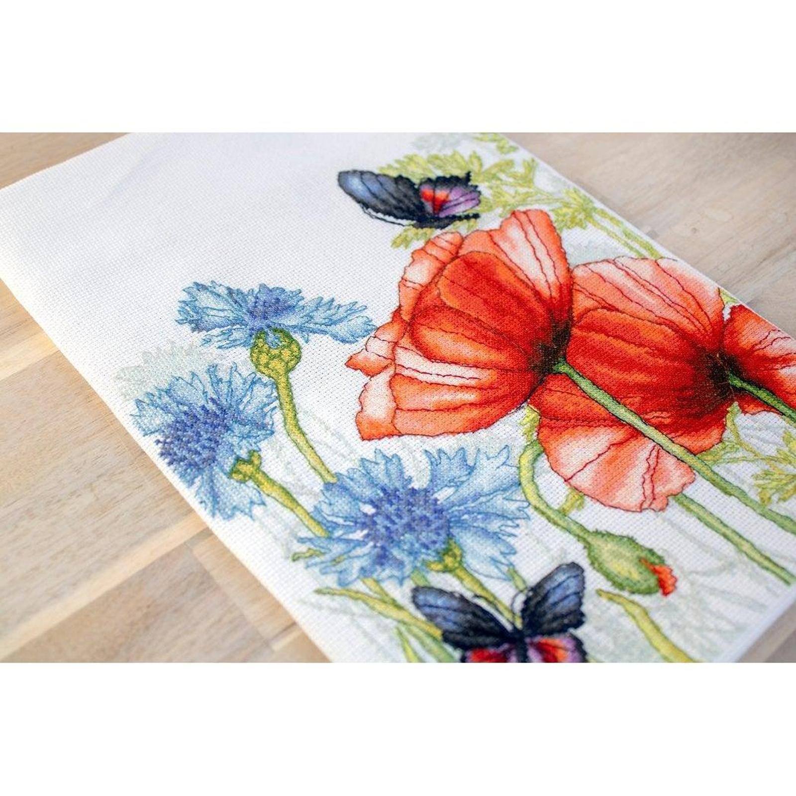 Luca-s Poppies And Butterflies Counted Cross Stitch Kit