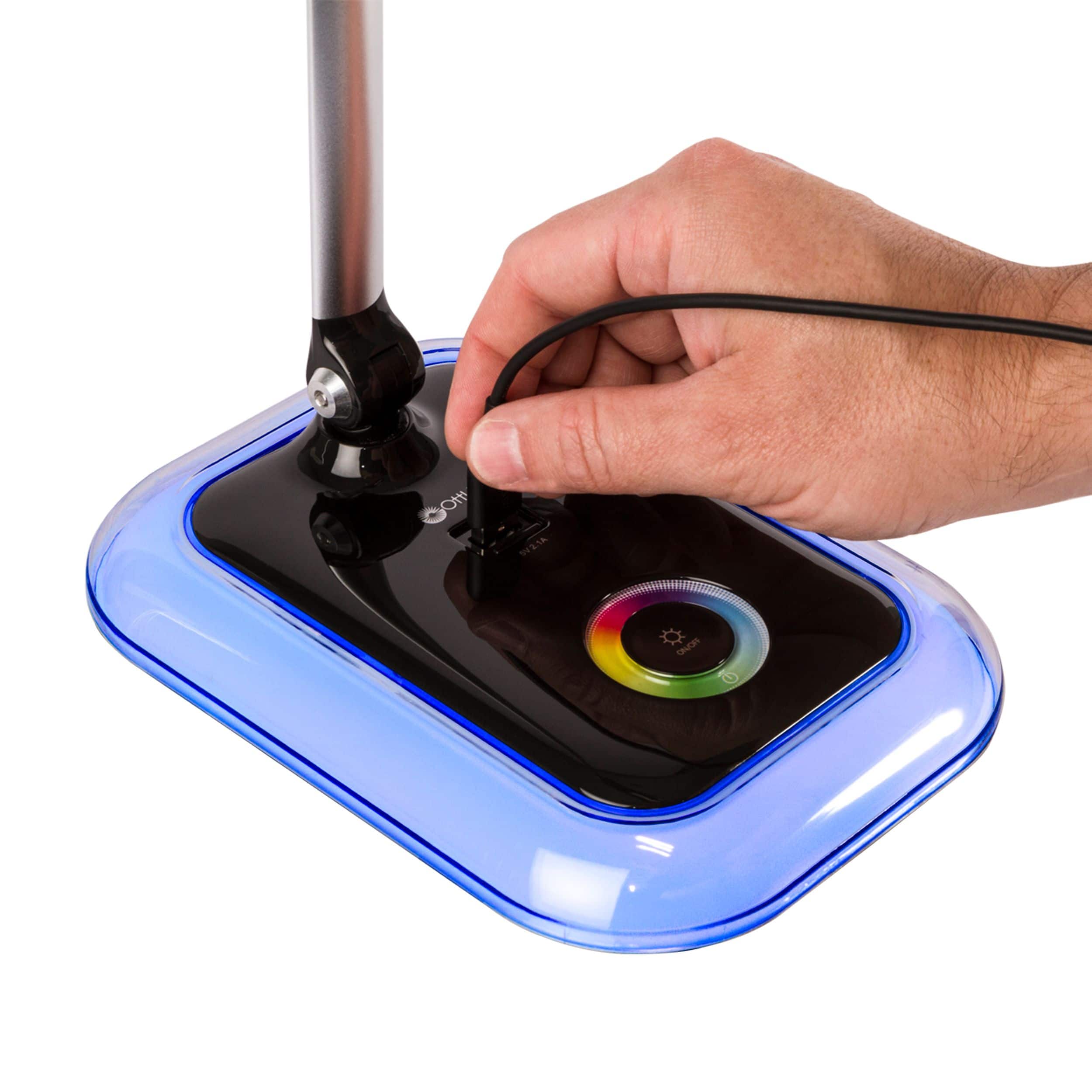 OttLite Wellness Series 17" Glow LED Black Desk Lamp with Color Changing Base