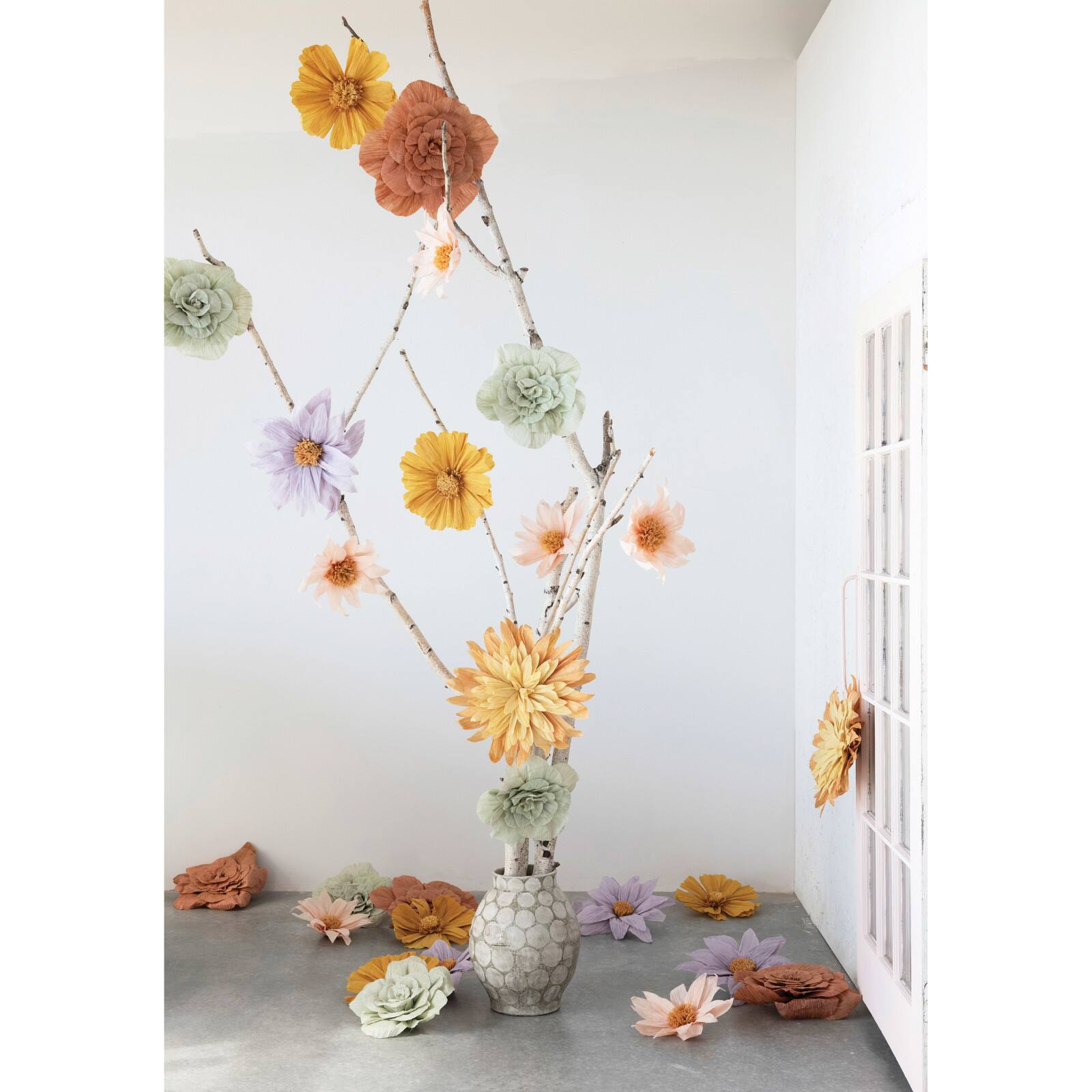 Hello Honey&#xAE; Yellow Handmade Paper Flower Wall D&#xE9;cor