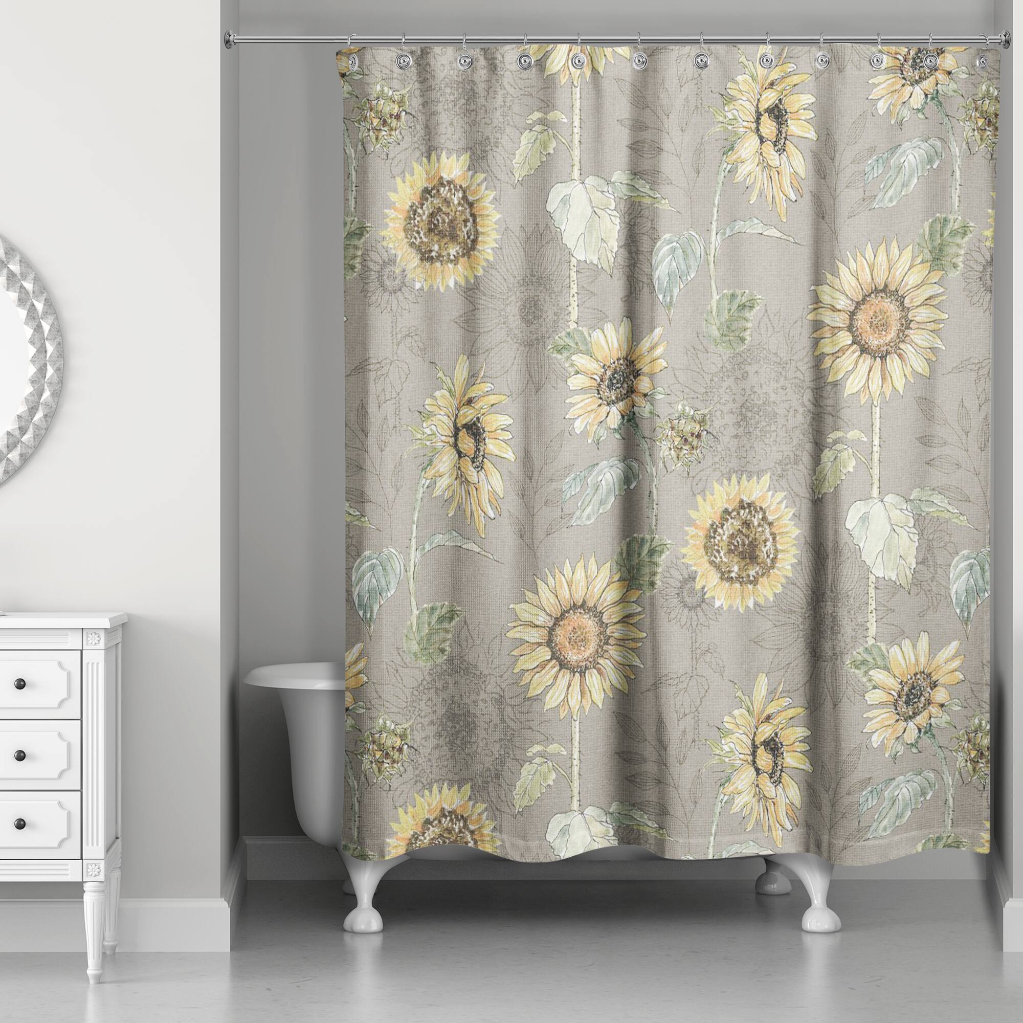 Sunflower Pattern Shower Curtain