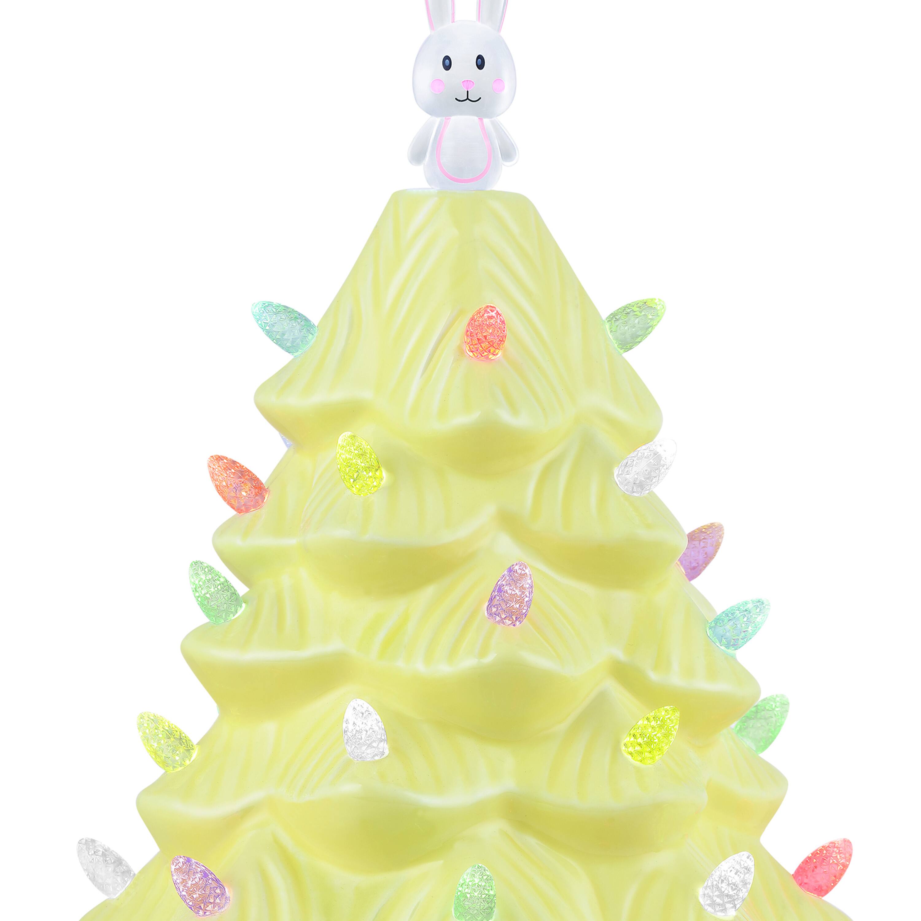 Mr. Cottontail Yellow 13&#x22; Ceramic Easter Bunny Tree