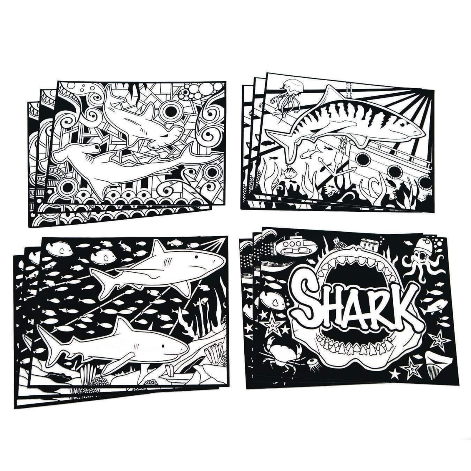 S&#x26;S&#xAE; Worldwide Velvet Art Shark Posters, 12ct.