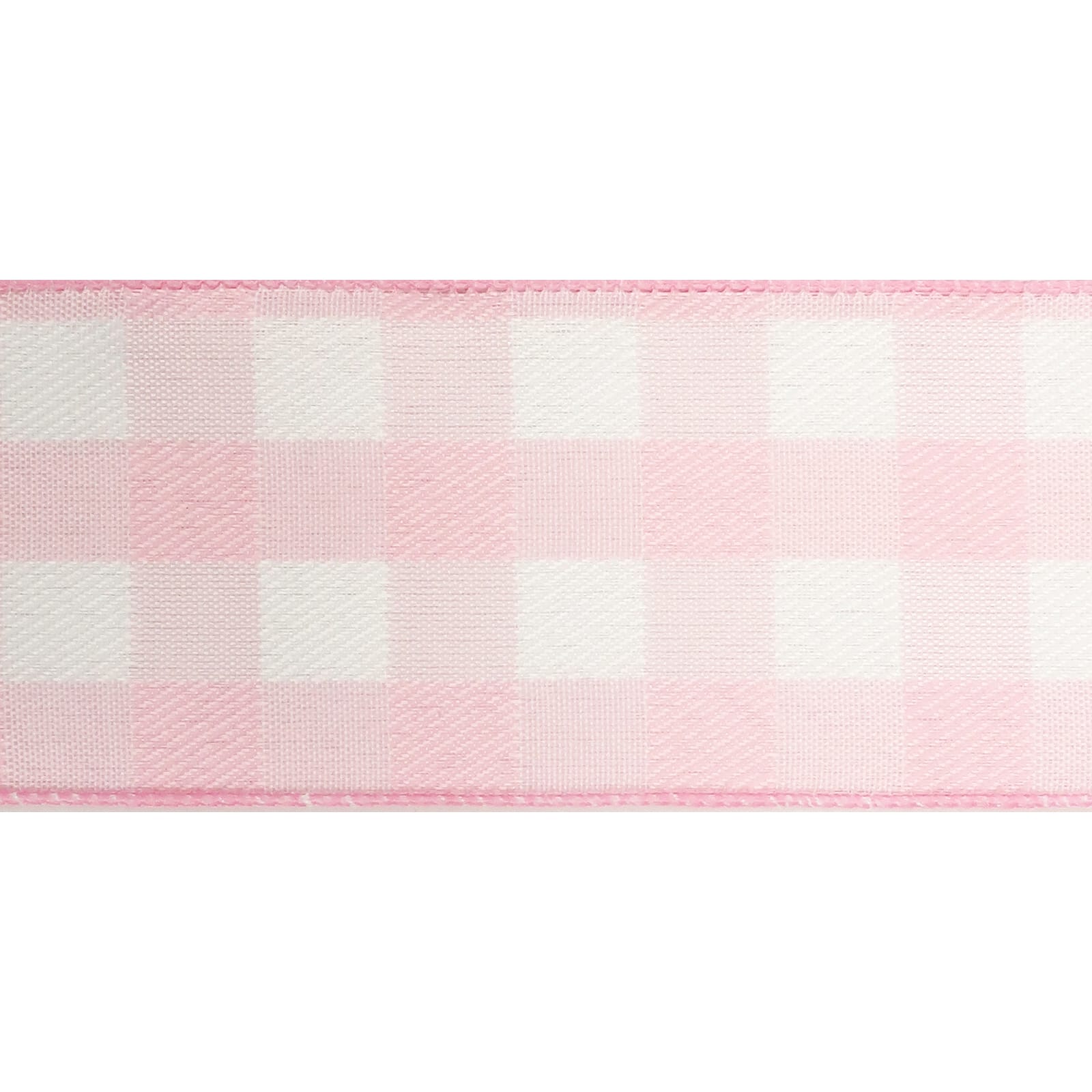 2.5" x 25ft. Light Pink Buffalo Check Wired Ribbon by Celebrate It™ Décor