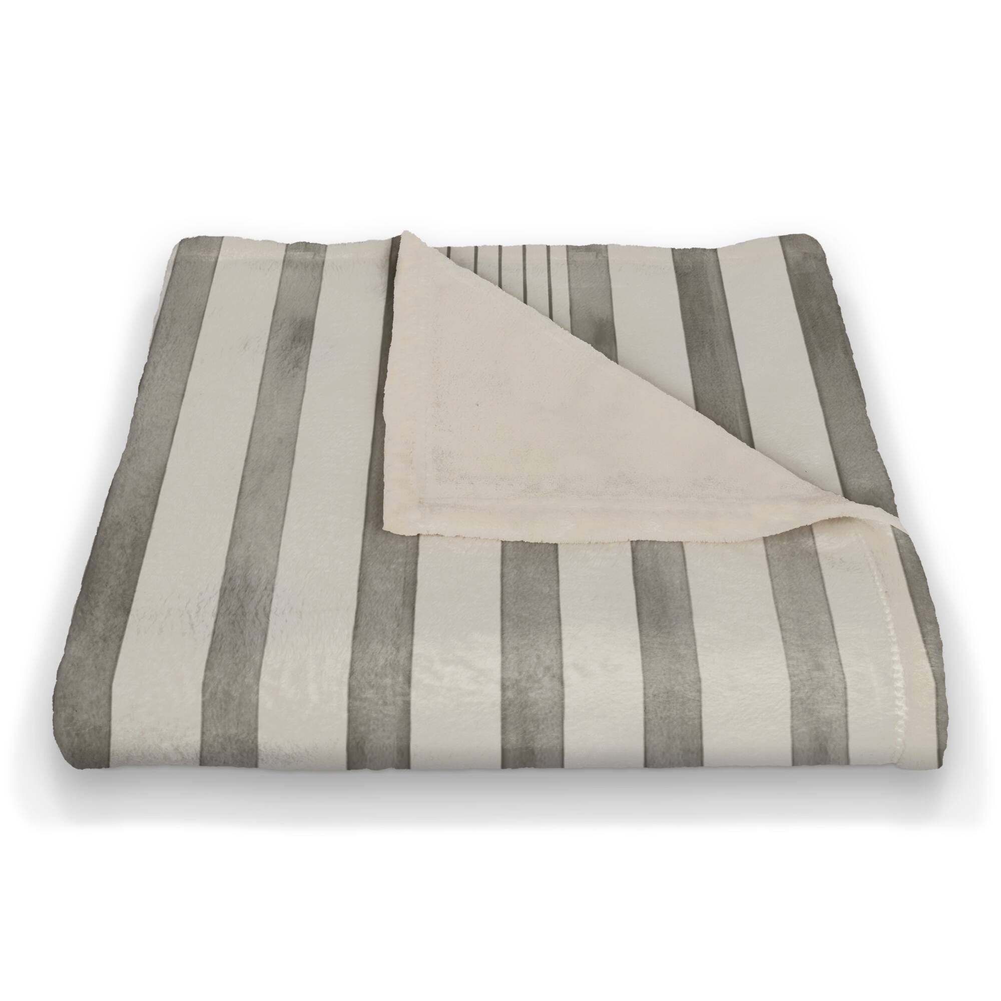 Stripes Watercolor Coral Fleece Blanket