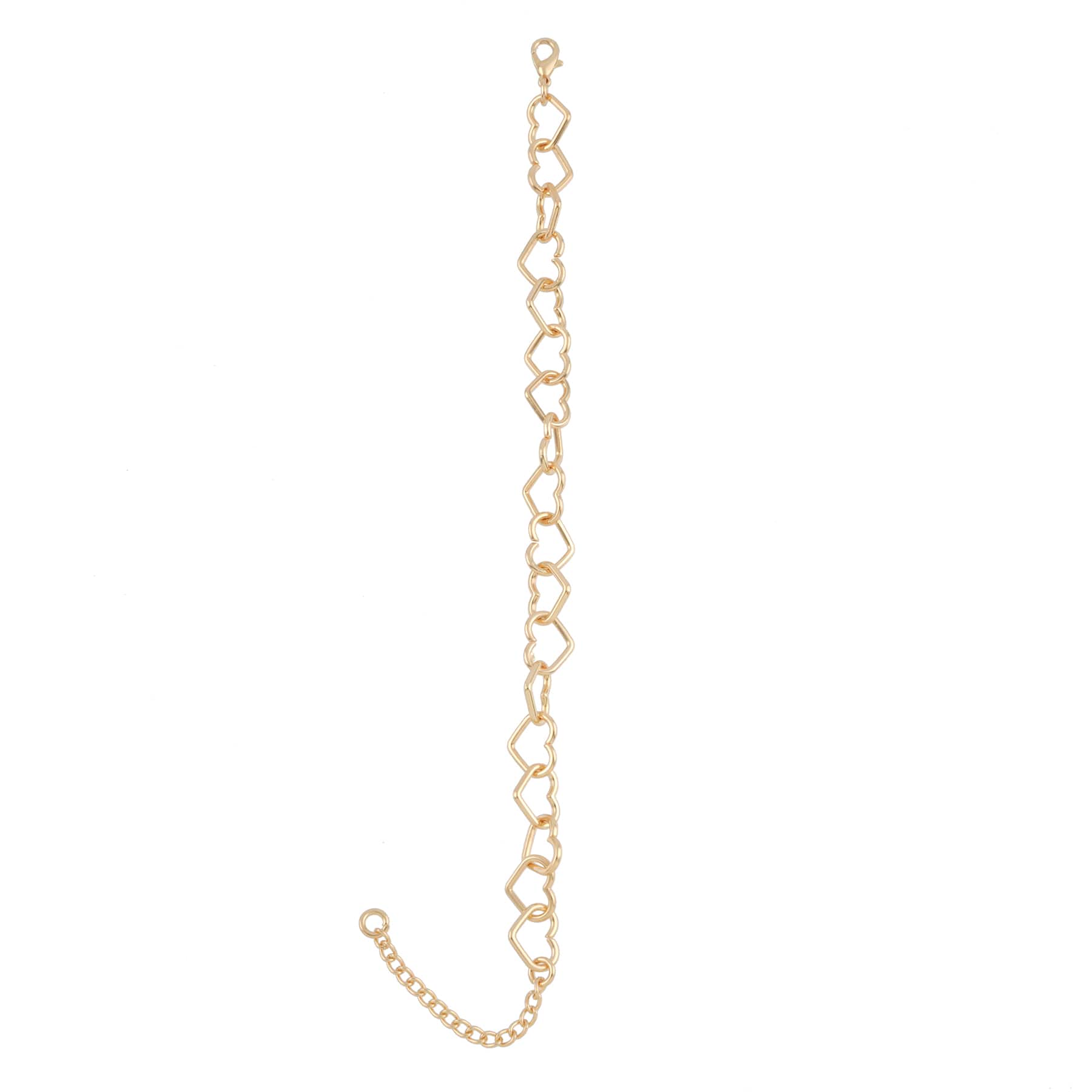 7.5" Gold Heart Charm Bracelet by Bead Landing™