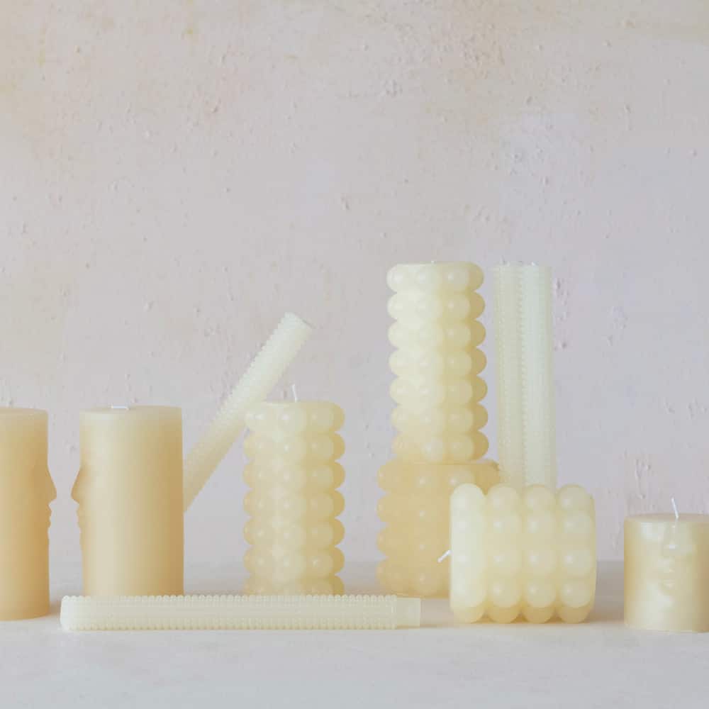 Hello Honey&#xAE; 10&#x22; Unscented Hobnail Taper Candles In Box Set