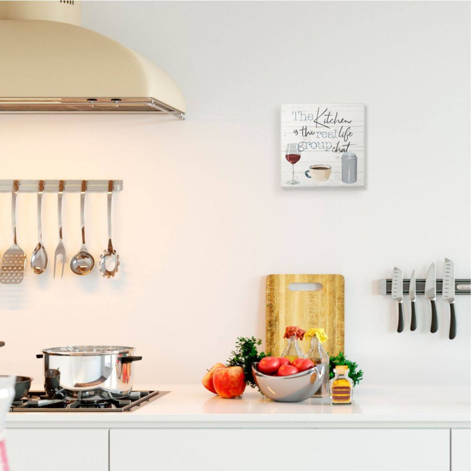 Stupell Industries Kitchen Group Chat Wooden Wall Plaque