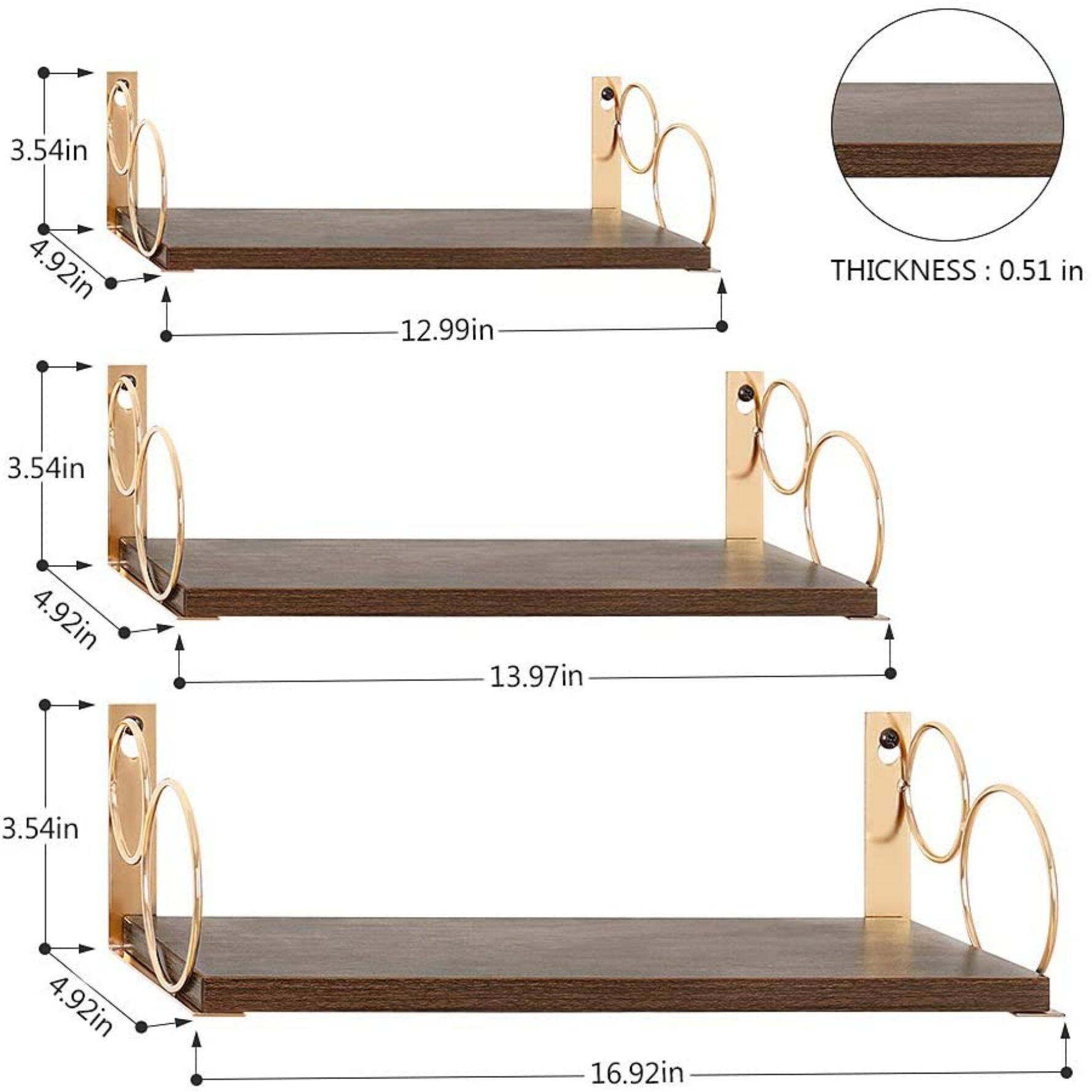 Brown Floating Shelves Set