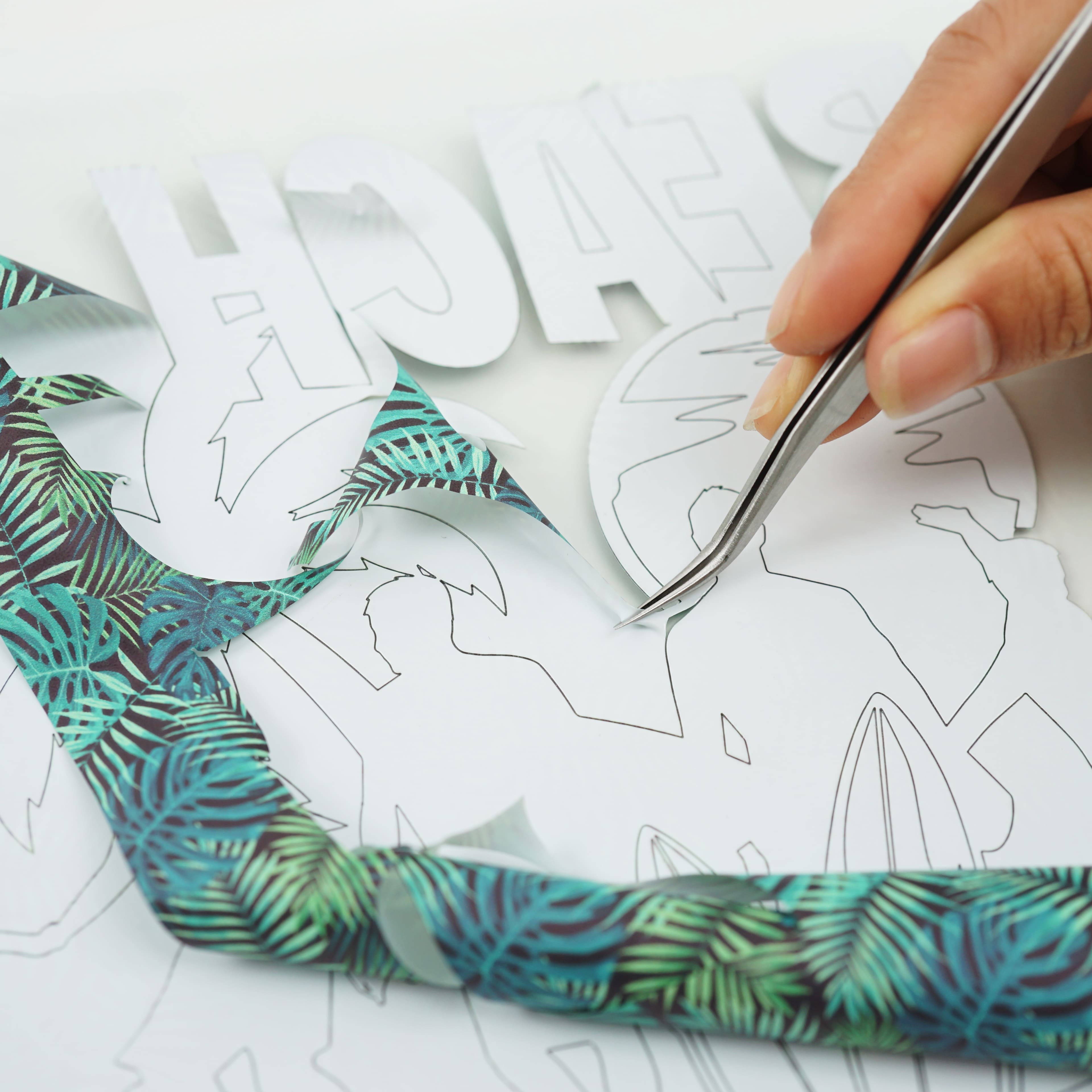 Green Tropical Leaves Heat Transfer Vinyl by Make Market&#xAE;