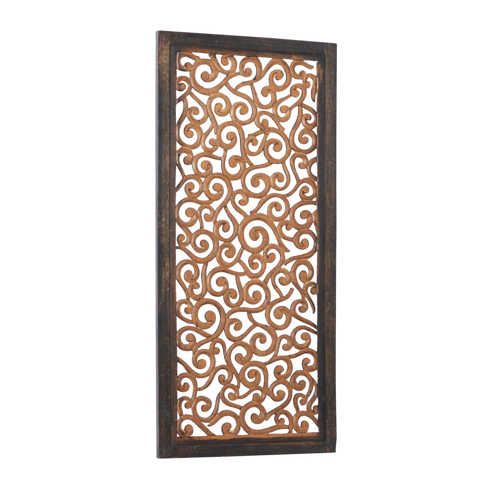 Brown Traditional Ornamental Wood Wall Decor, 51&#x22; x 24&#x22;