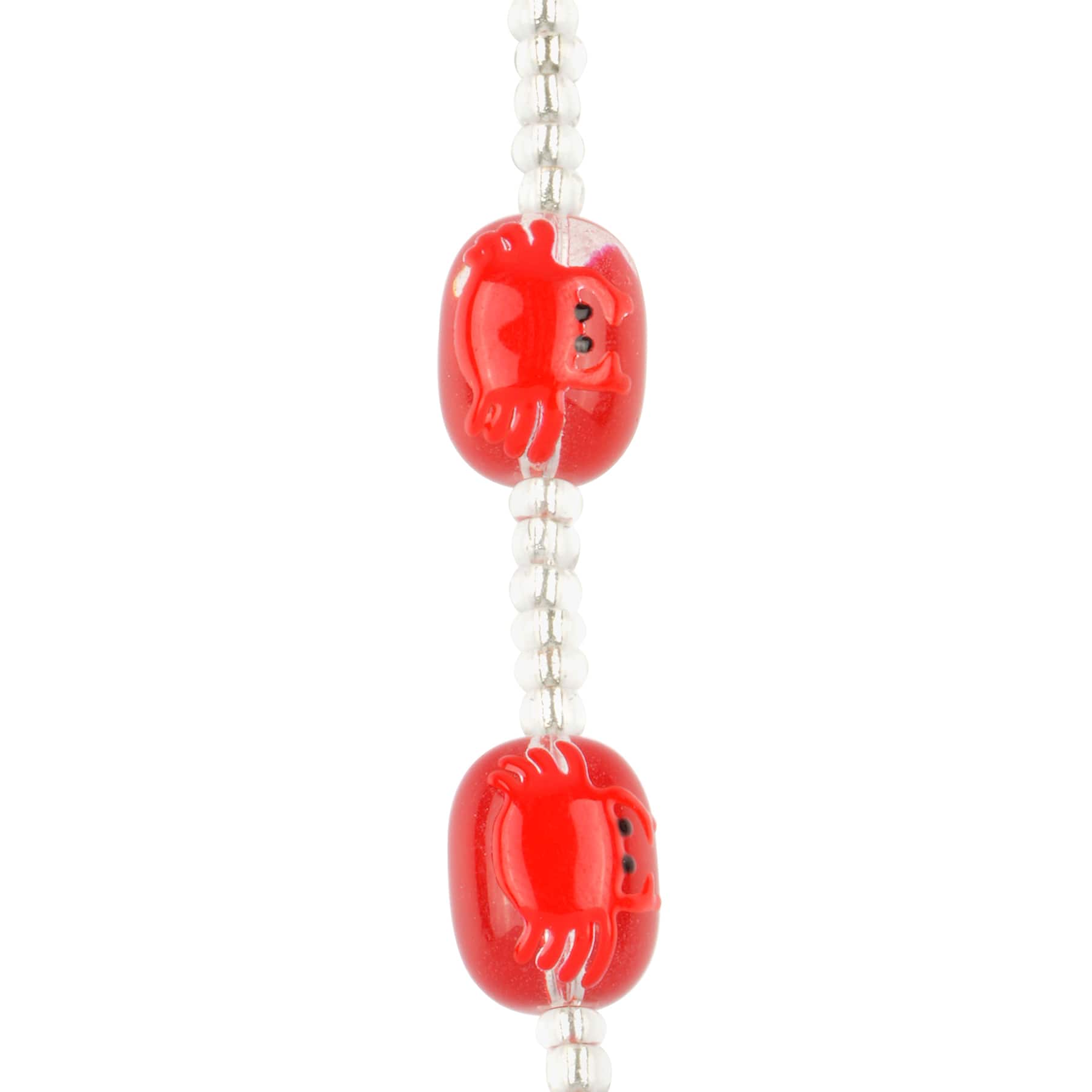 12 Pack: Red Crab Painted Glass Beads by Bead Landing™