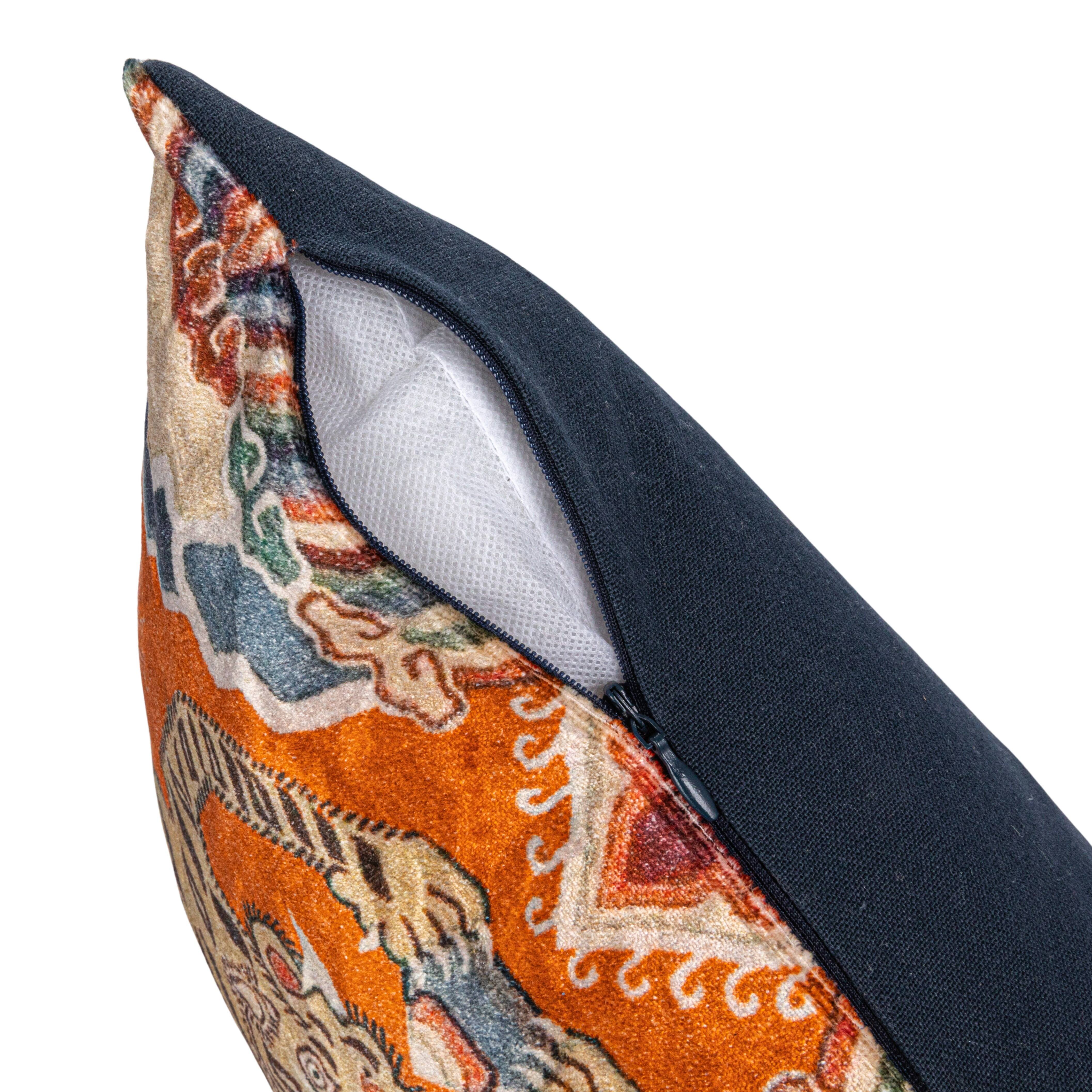 Hello Honey® 32" Multicolor Tiger Pattern Cotton Velvet Lumbar Pillow