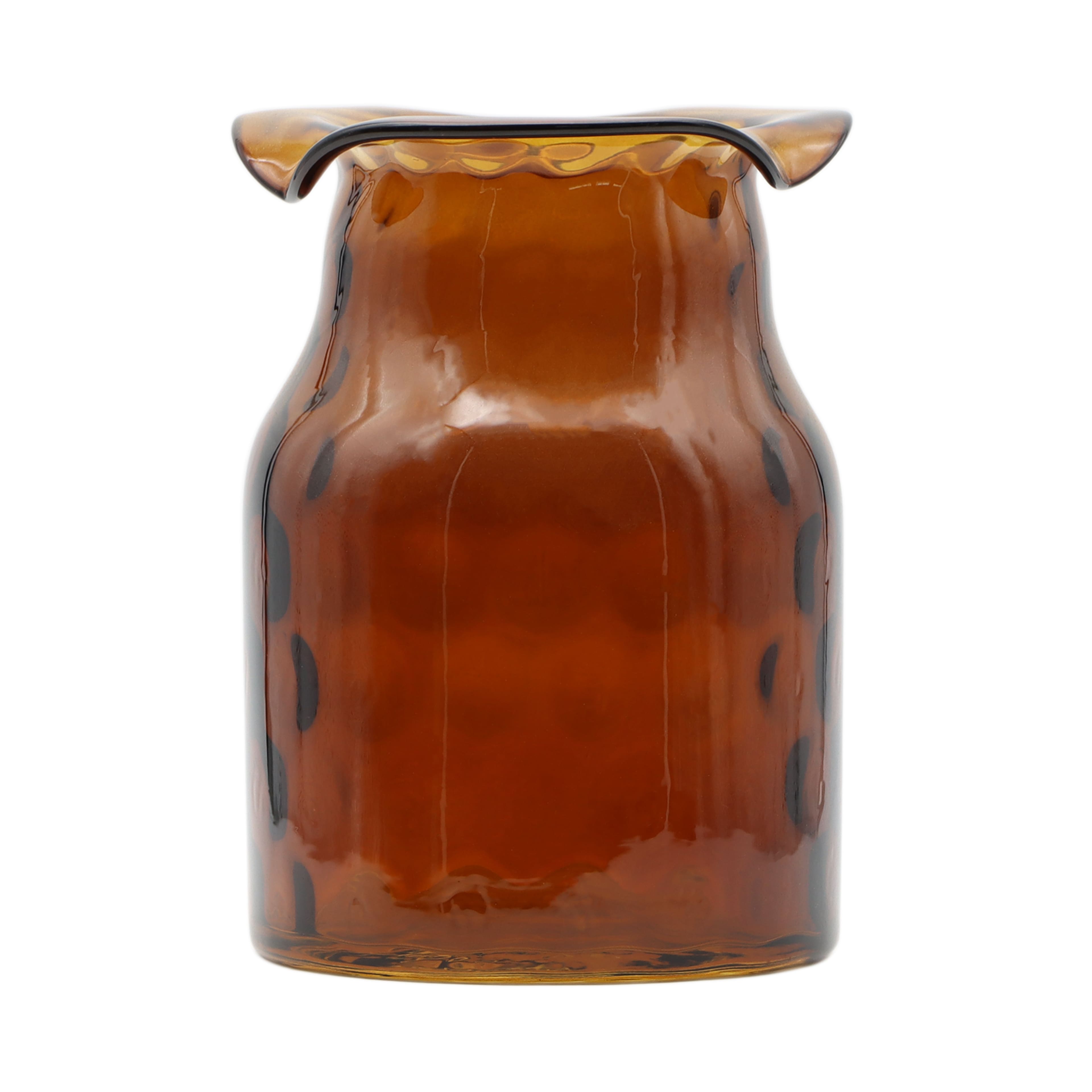 7&#x22; Amber Ruffled Edge Glass Container by Ashland&#xAE;