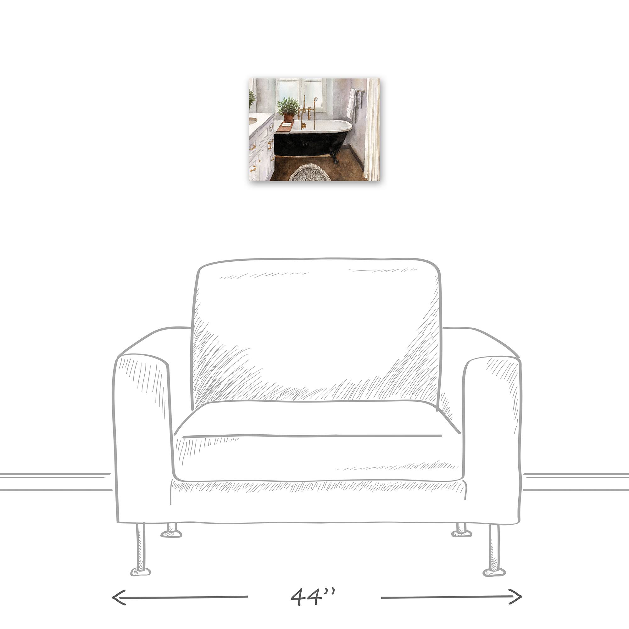 Bath Tub Scene 14" x 11" Canvas Wall Art