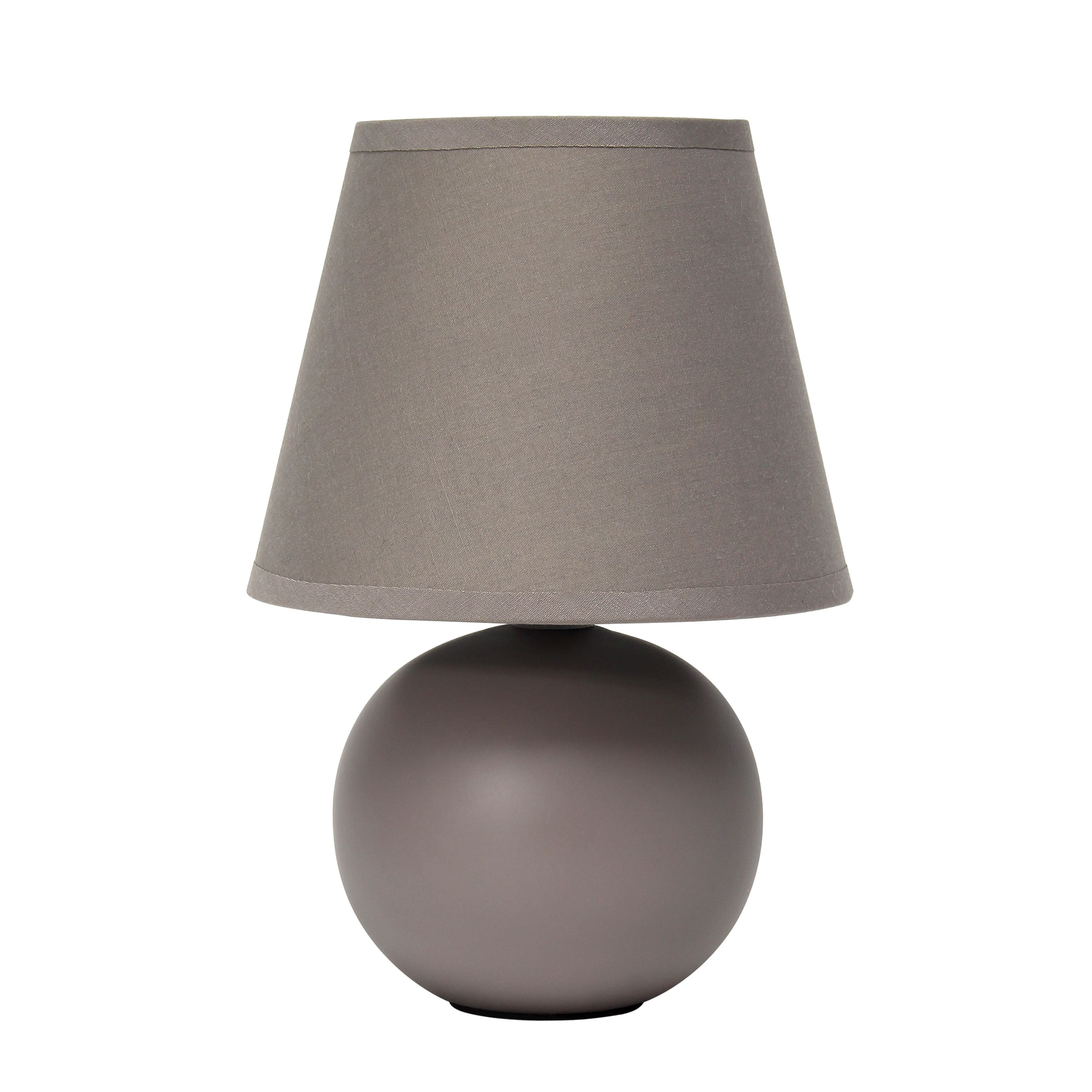 Simple Designs Gray Mini Ceramic Globe Table Lamp