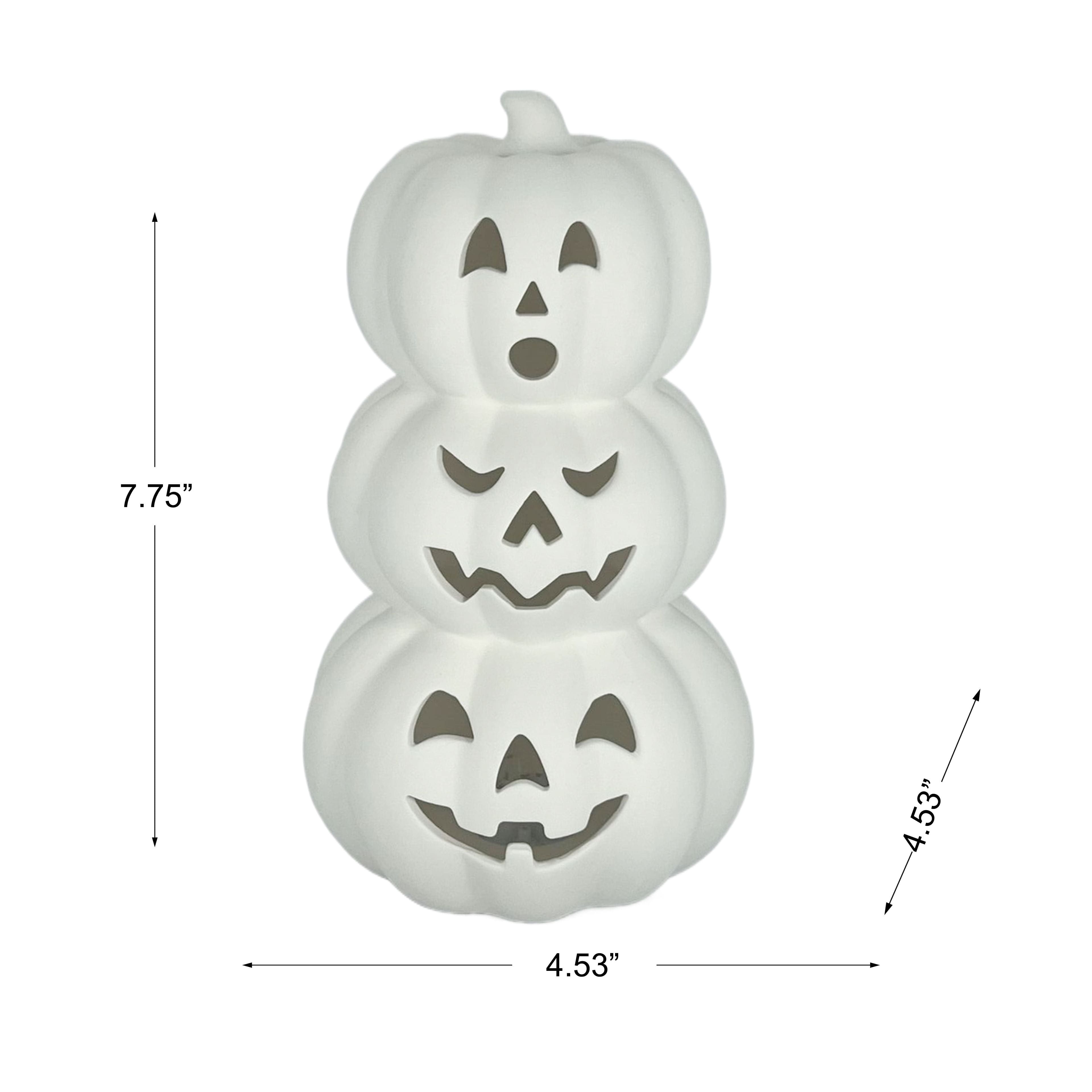 7.75" DIY Ceramic LED Stacked Jack-o'-Lanterns Décor by Make Market®