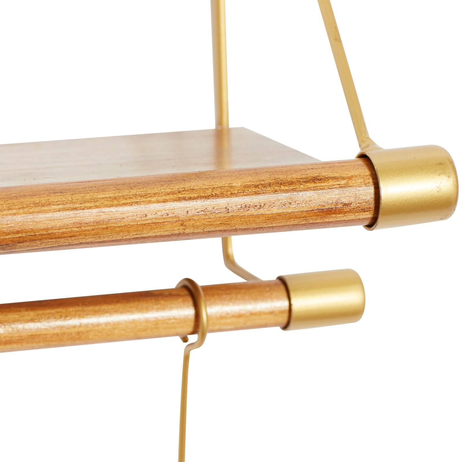 Gold Wood Contemporary Wall Hook, 14&#x22; x 23&#x22; x 6&#x22;