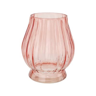 5.5" Pink Tabletop Glass Vase by Ashland®