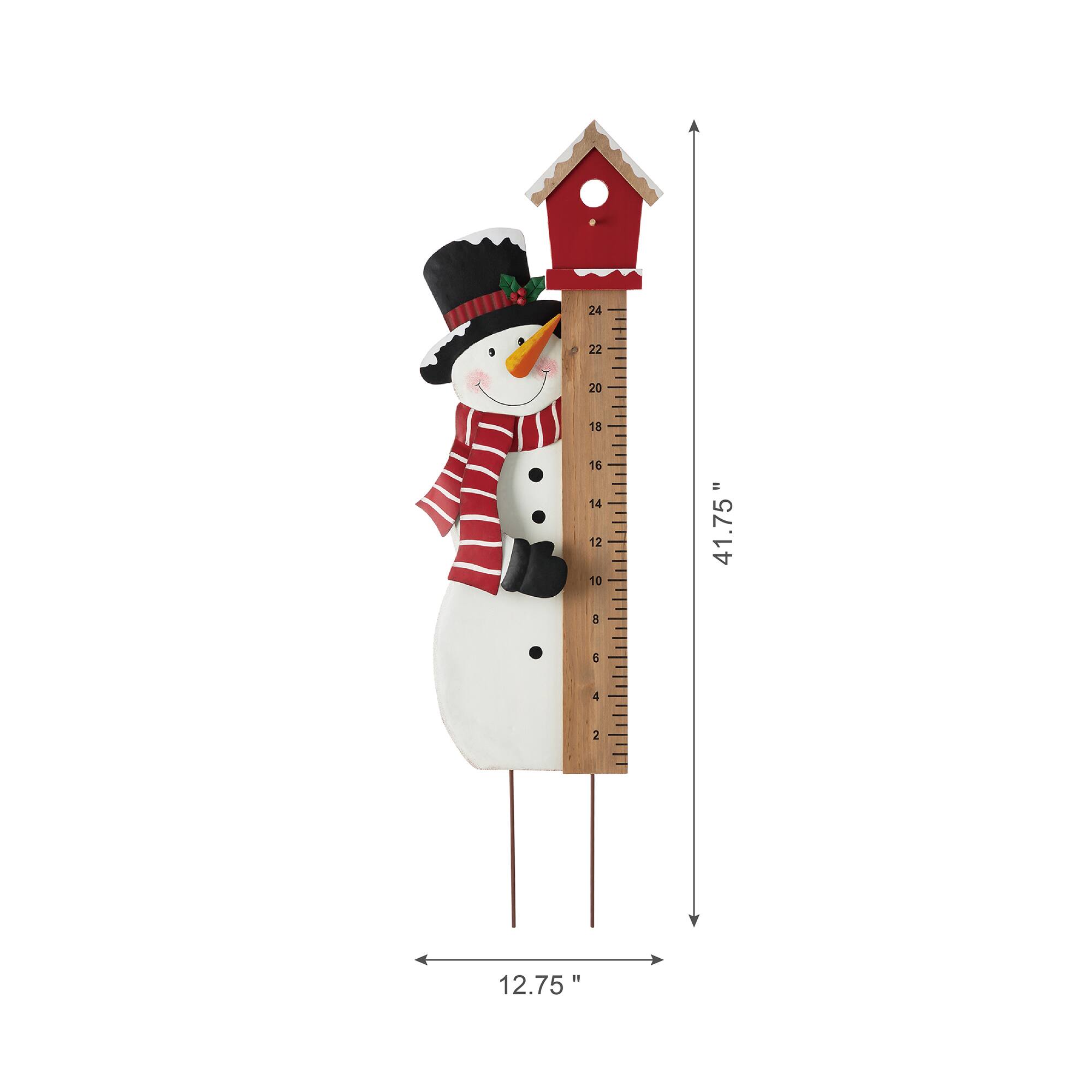 Glitzhome® 40" Snowman Snow Gauge Yard Stake