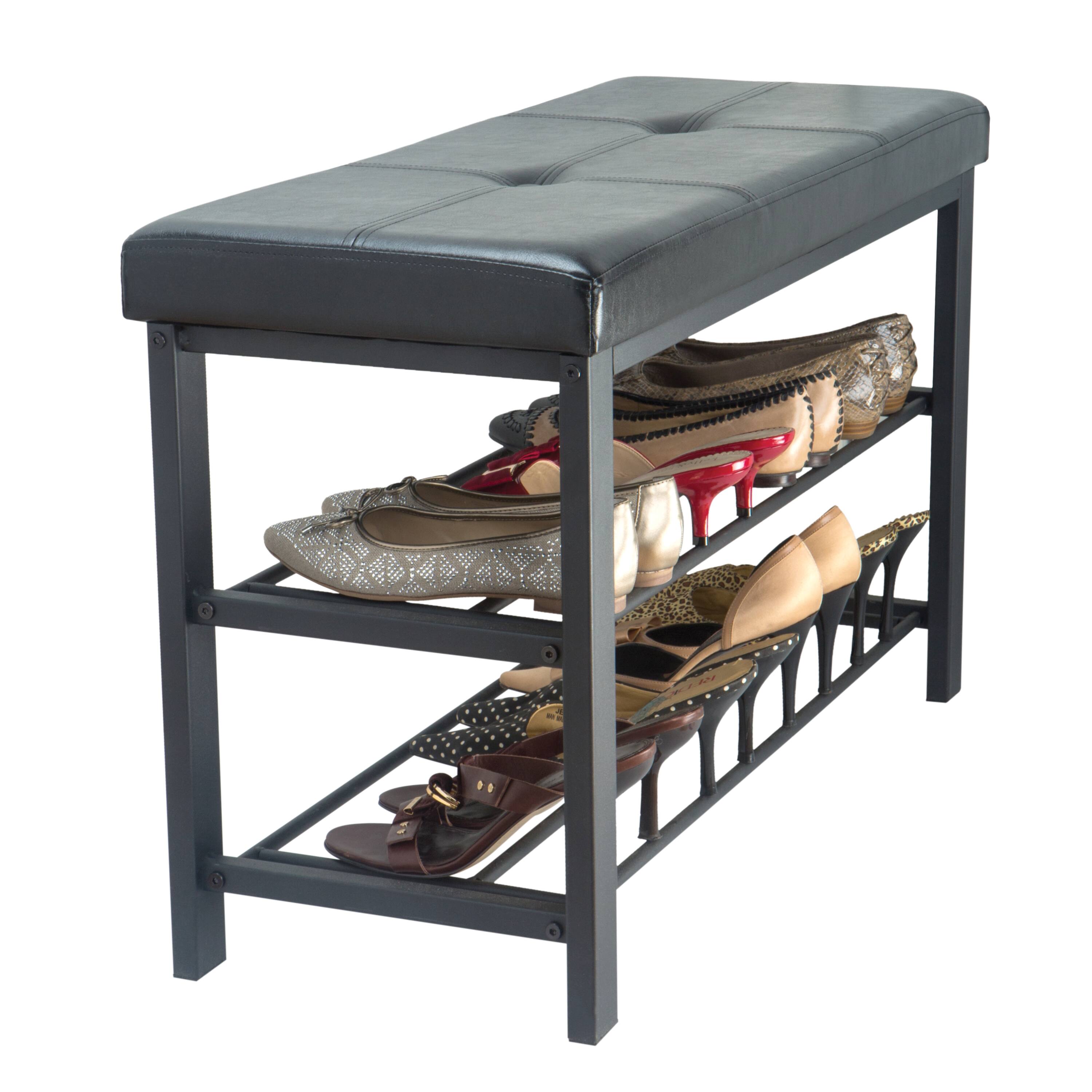 Simplify Black Entryway Bench with Shoe Storage Michaels
