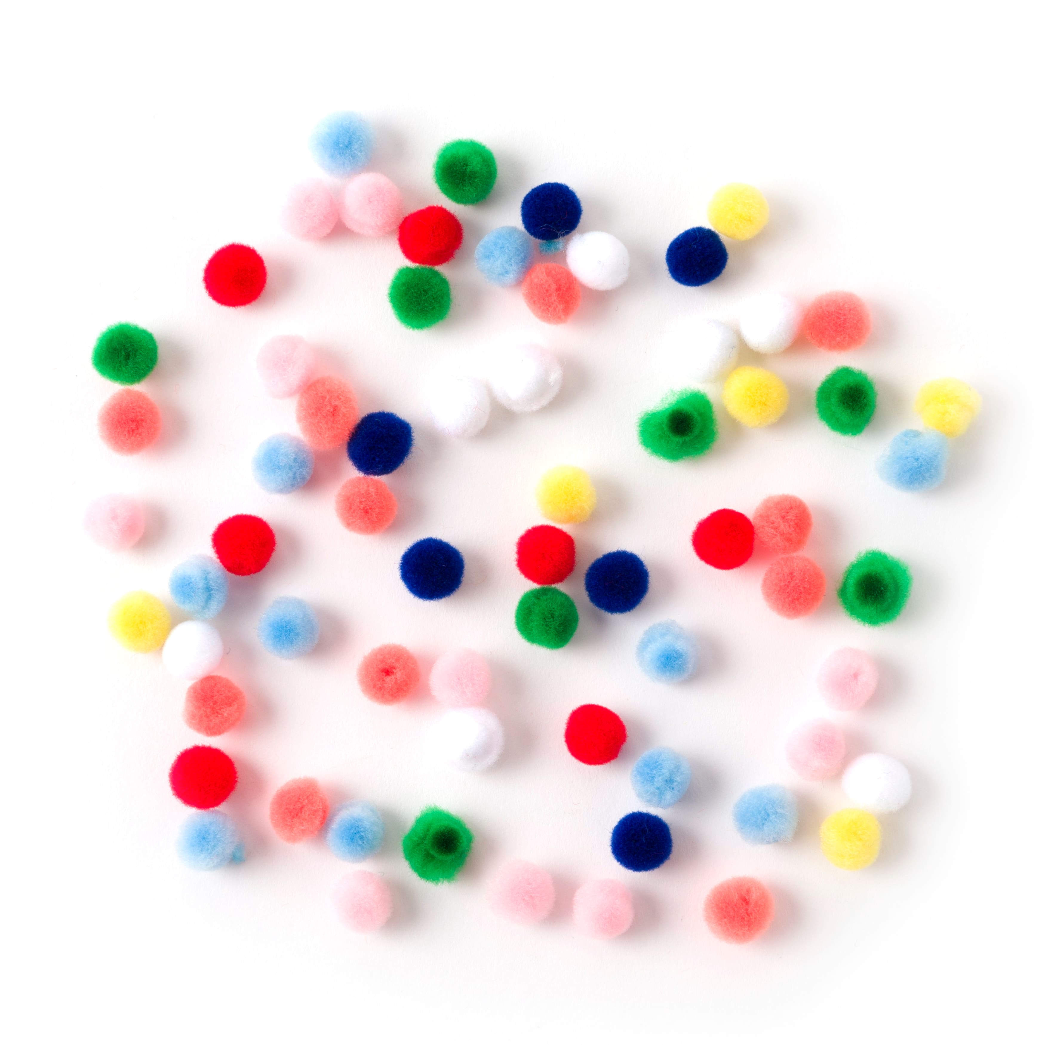 24 Packs: 65 ct. (1,560 total) 1/2&#x22; Multicolor Pom Poms by Creatology&#x2122;