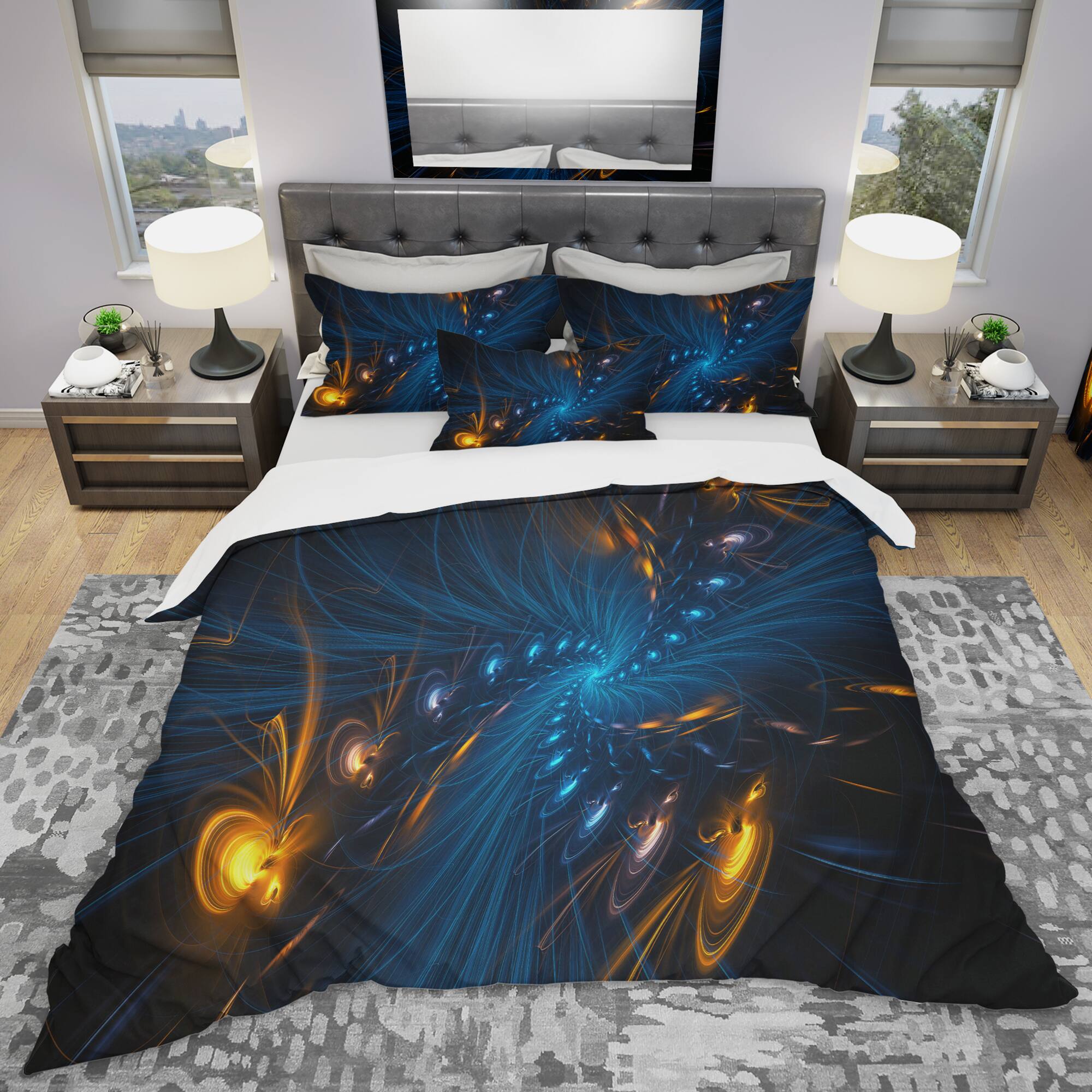 Designart &#x27;Illumination&#x27; Modern &#x26; Contemporary Bedding Set - Duvet Cover &#x26; Shams